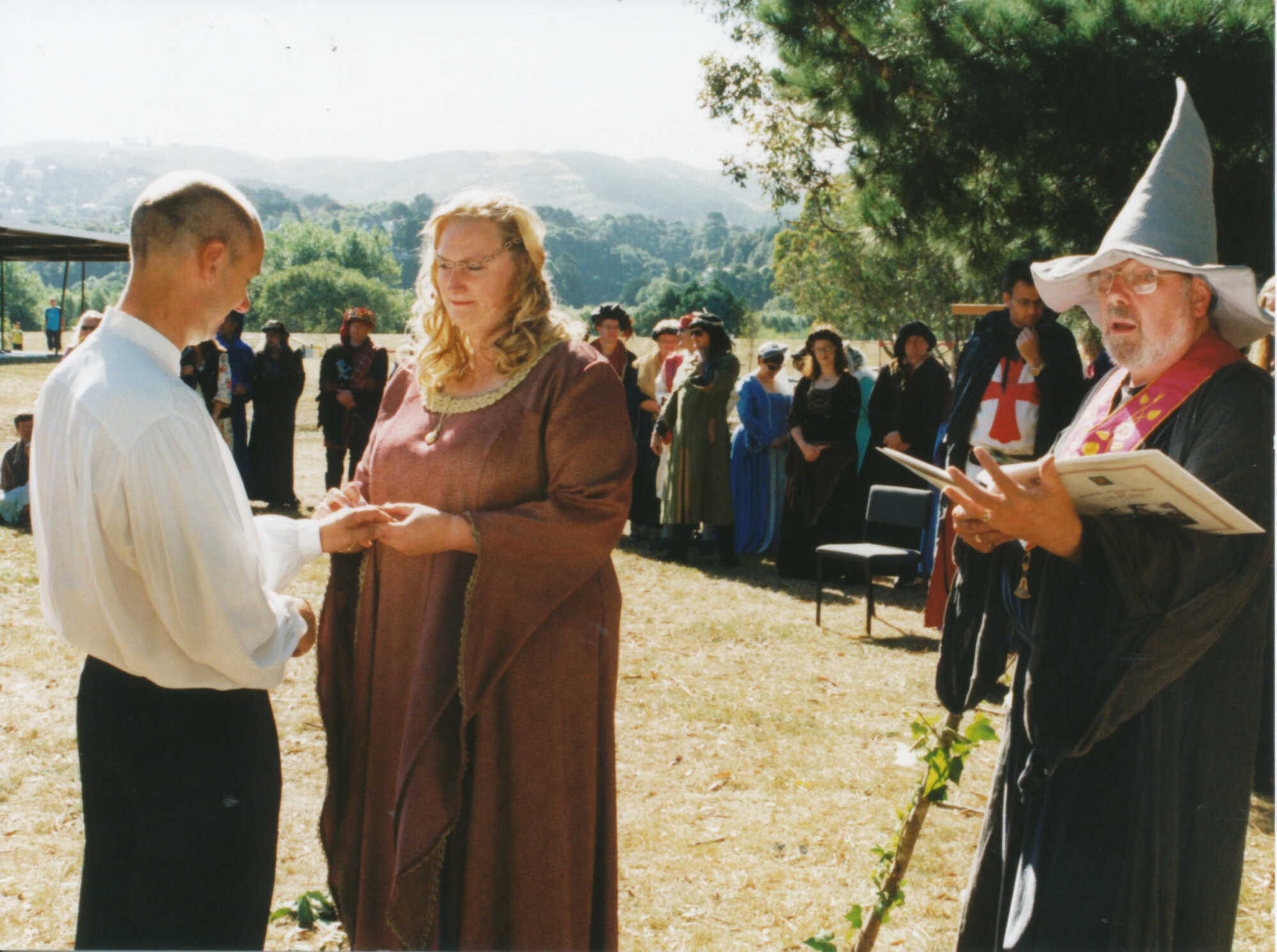 Wedding; Ivan Richter, Sarah Packer, Avalon Park, Waitangi Day, with co-celebrant Robert Bryan.