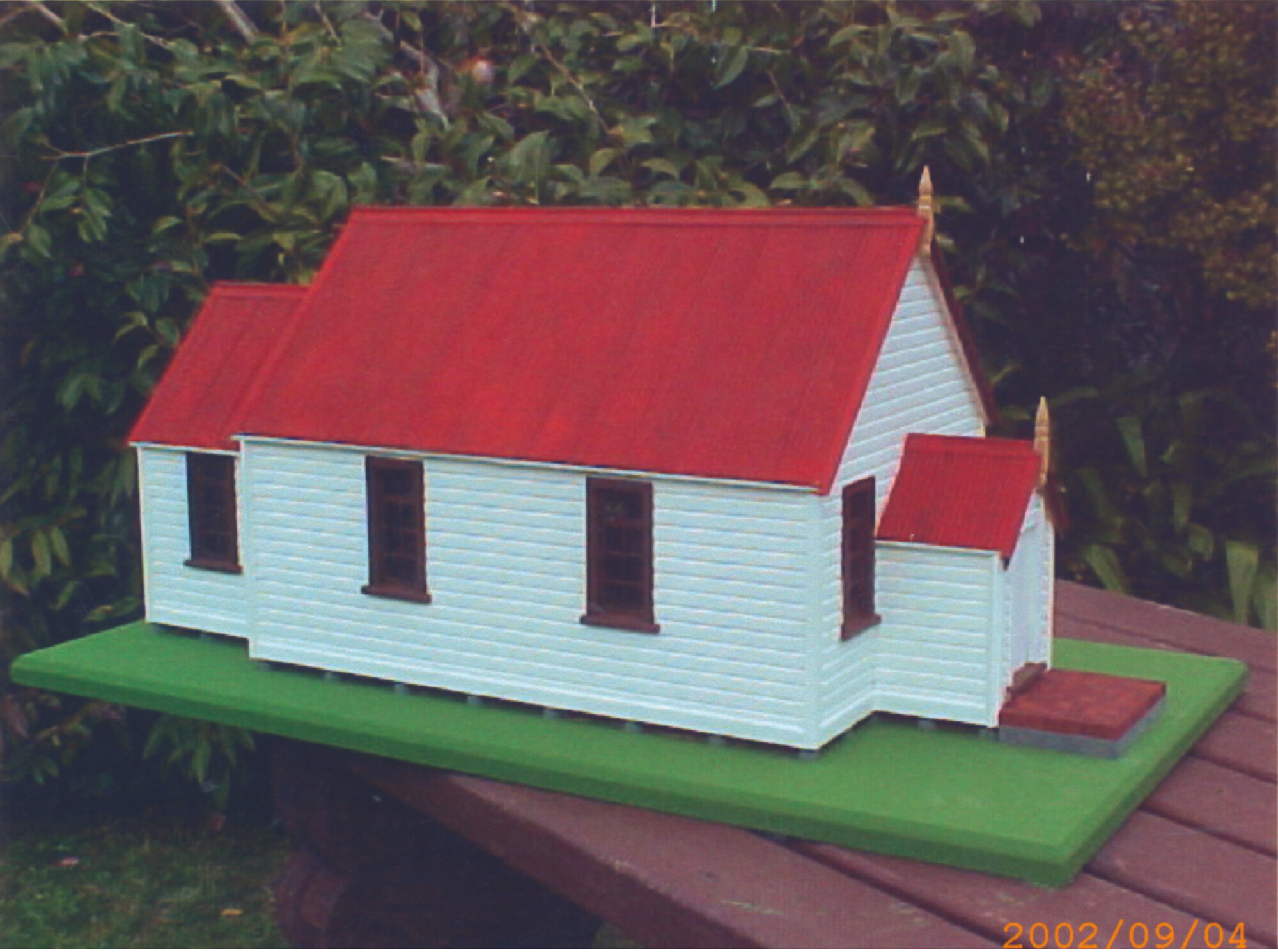 Scale model building; Wallaceville Church view 1; exterior.
