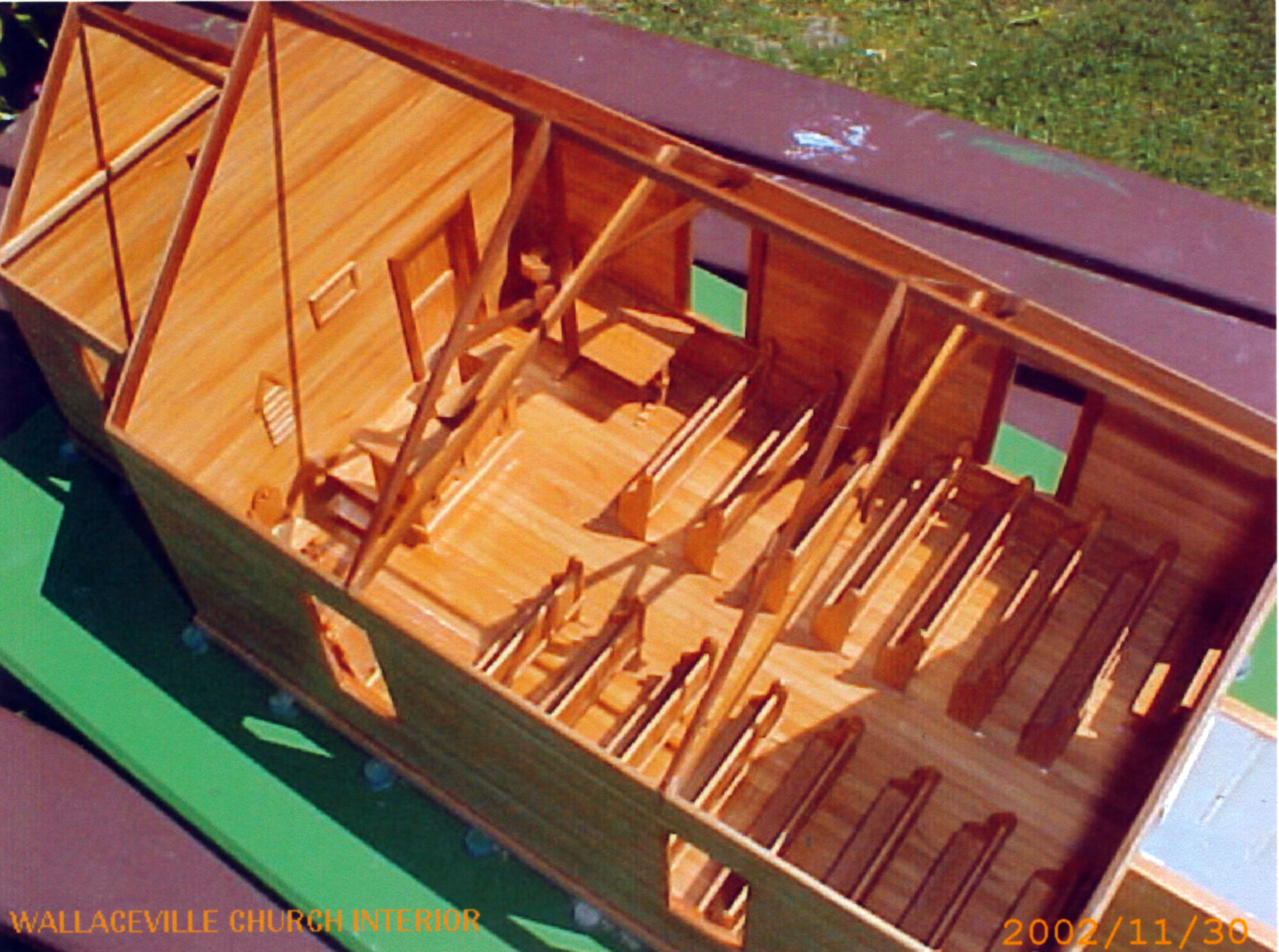 Scale model building; Wallaceville Church; view 2; interior.