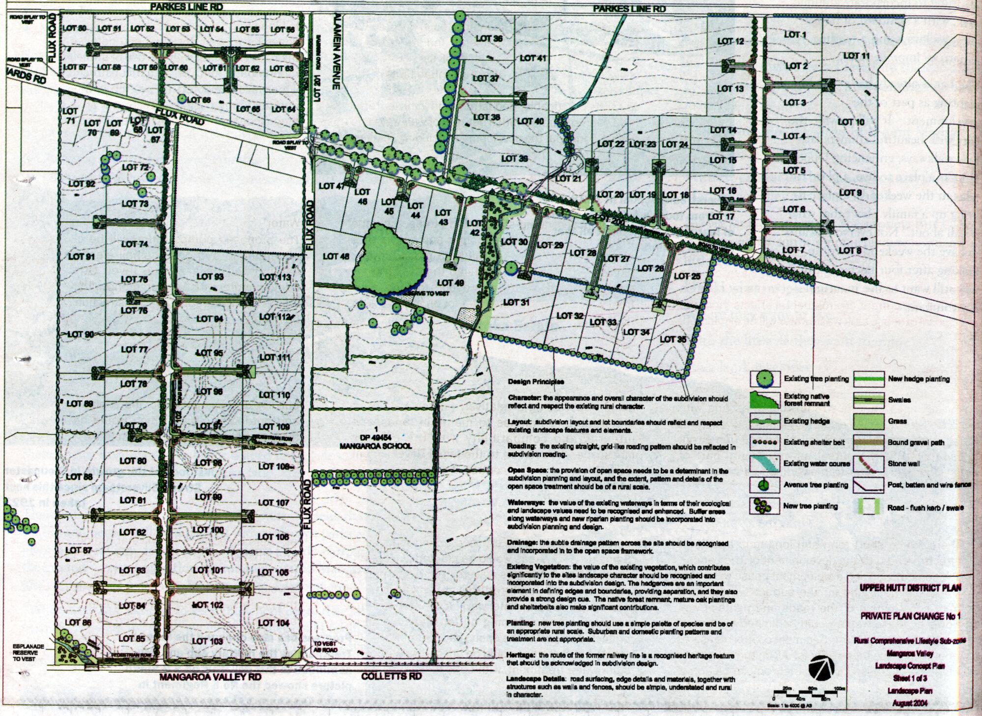 Housing development plan, 2004; 'The Lanes', Mangaroa.
