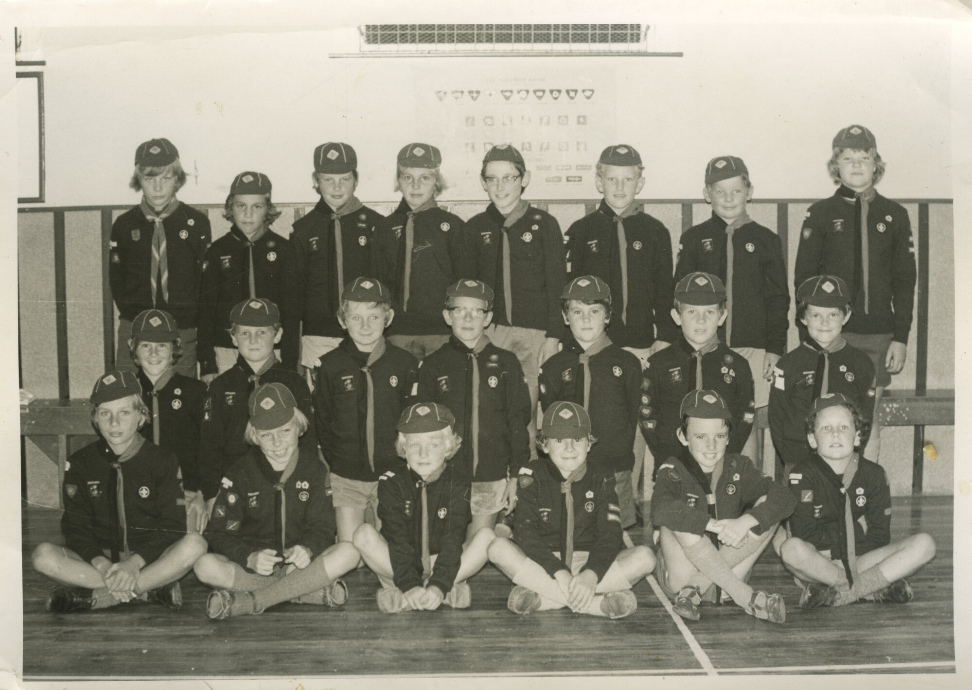 Scouts; first Upper Hutt Maire Cub pack, 1969. Scout Den, next to blockhouse