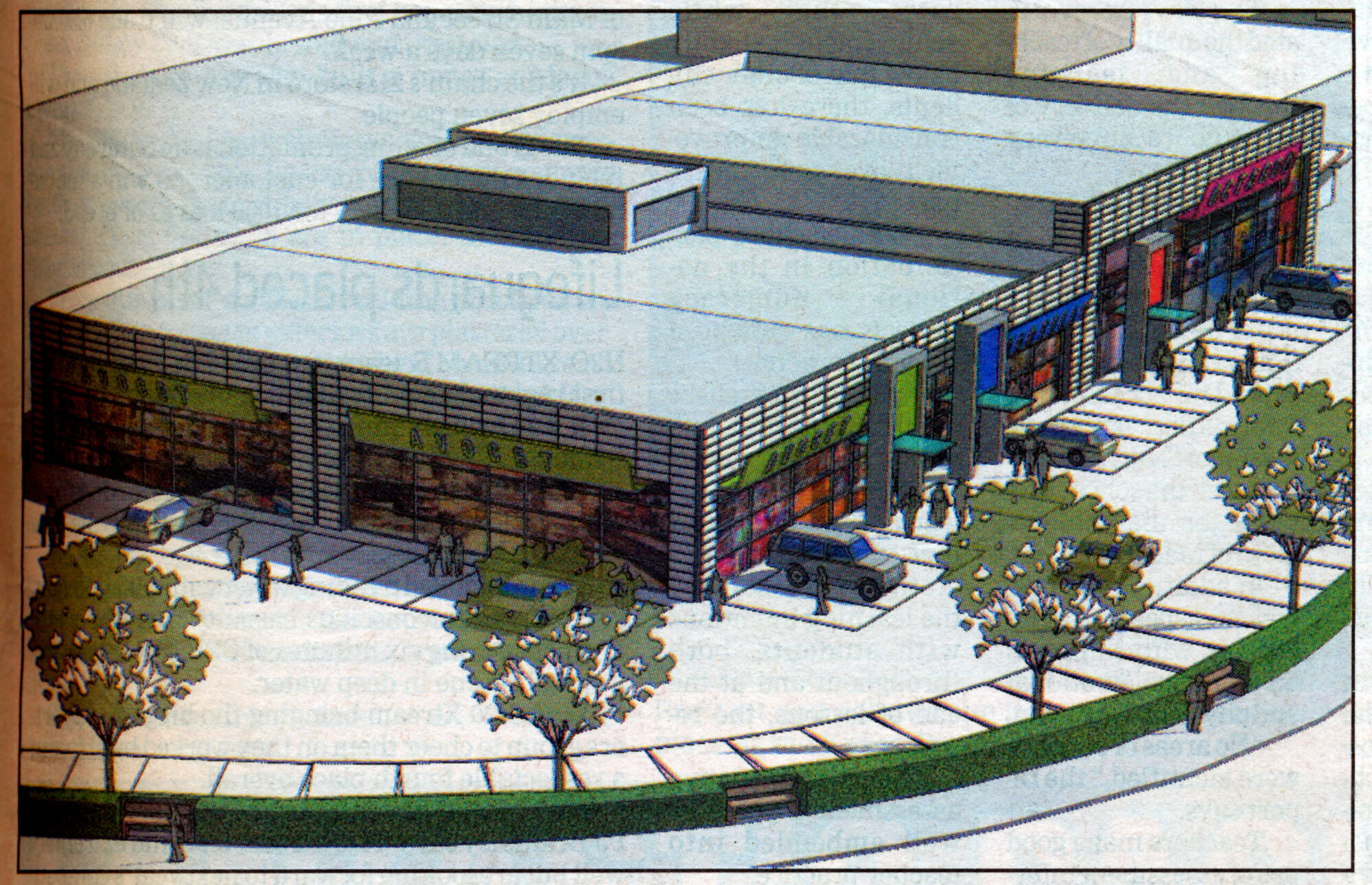 Fergusson Drive; proposed retail development, opposite Civic Centre.