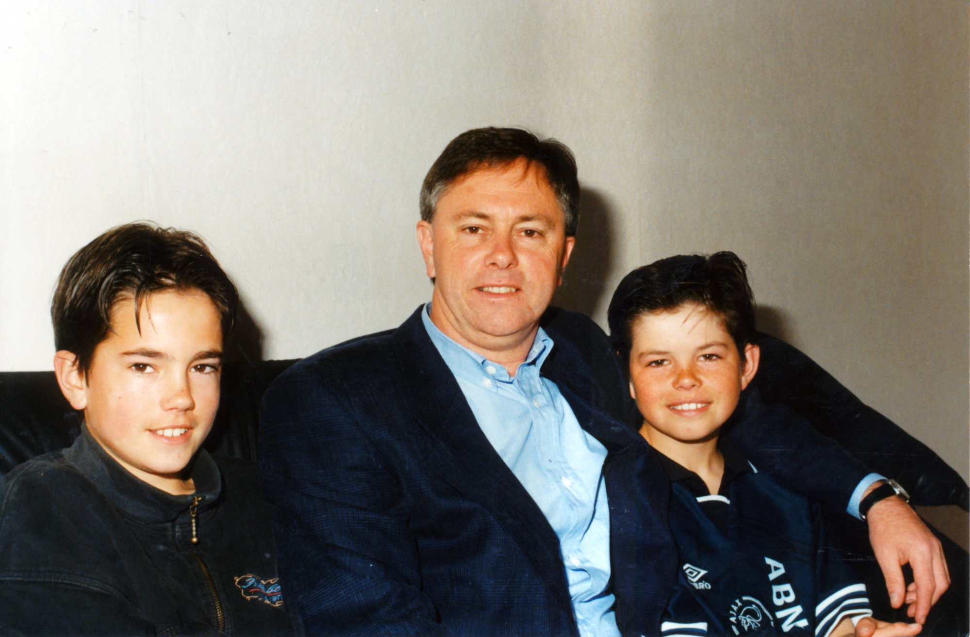 Paul Swain; newly elected Labour M P for Rimutaka, with sons Ben, Sam