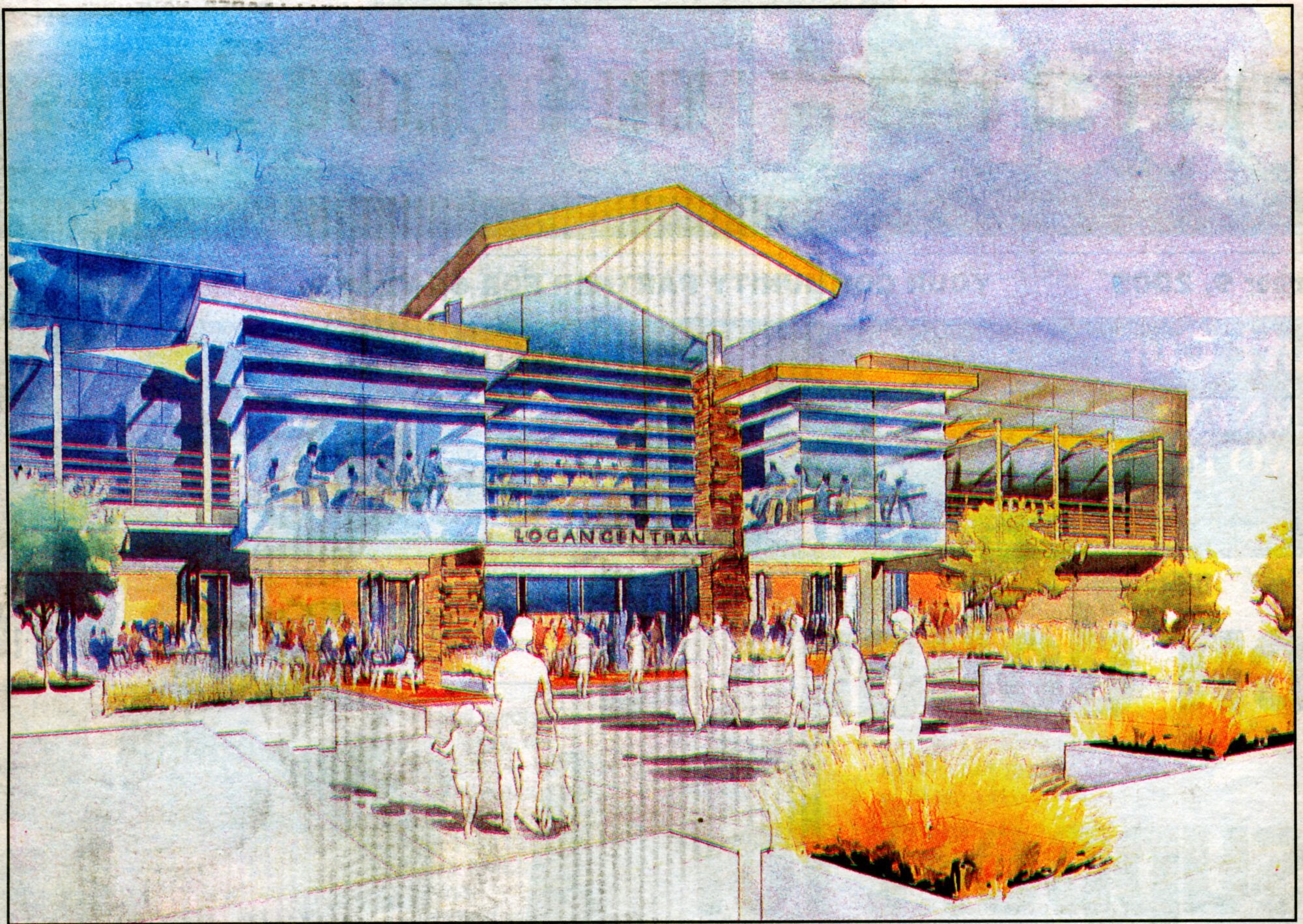 The Mall (Logan Central); artist's view of Logan Street entrance landscaping.