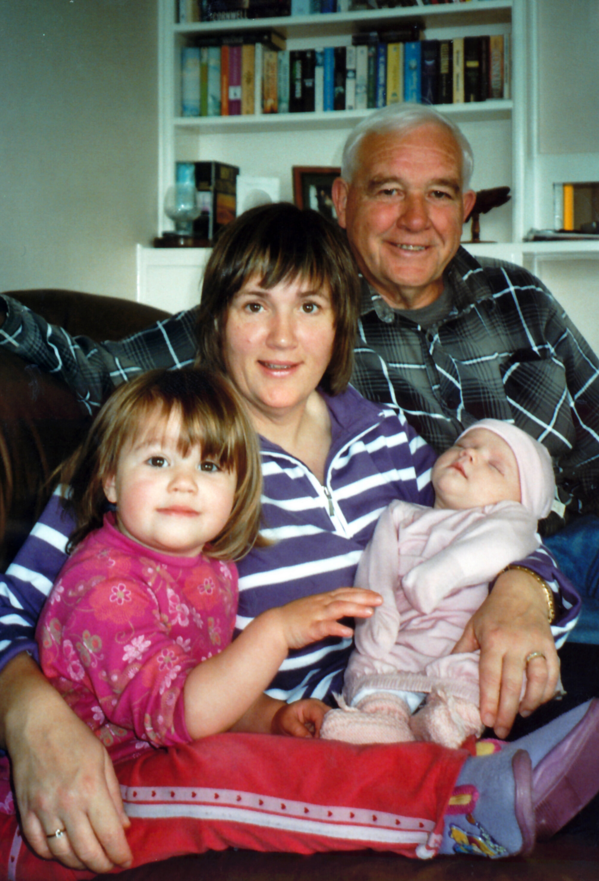 Jane Scobie and family; father Russell Scobie; Ella, 2; Erin, 8 weeks old.