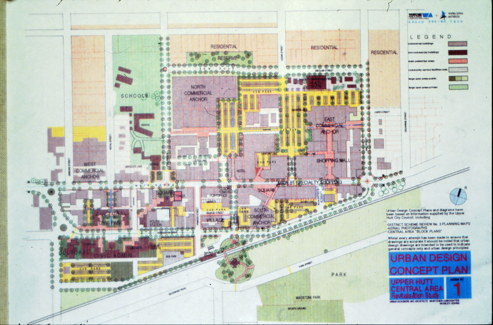 Traffic management 1990; original proposal, with Queen Street closed