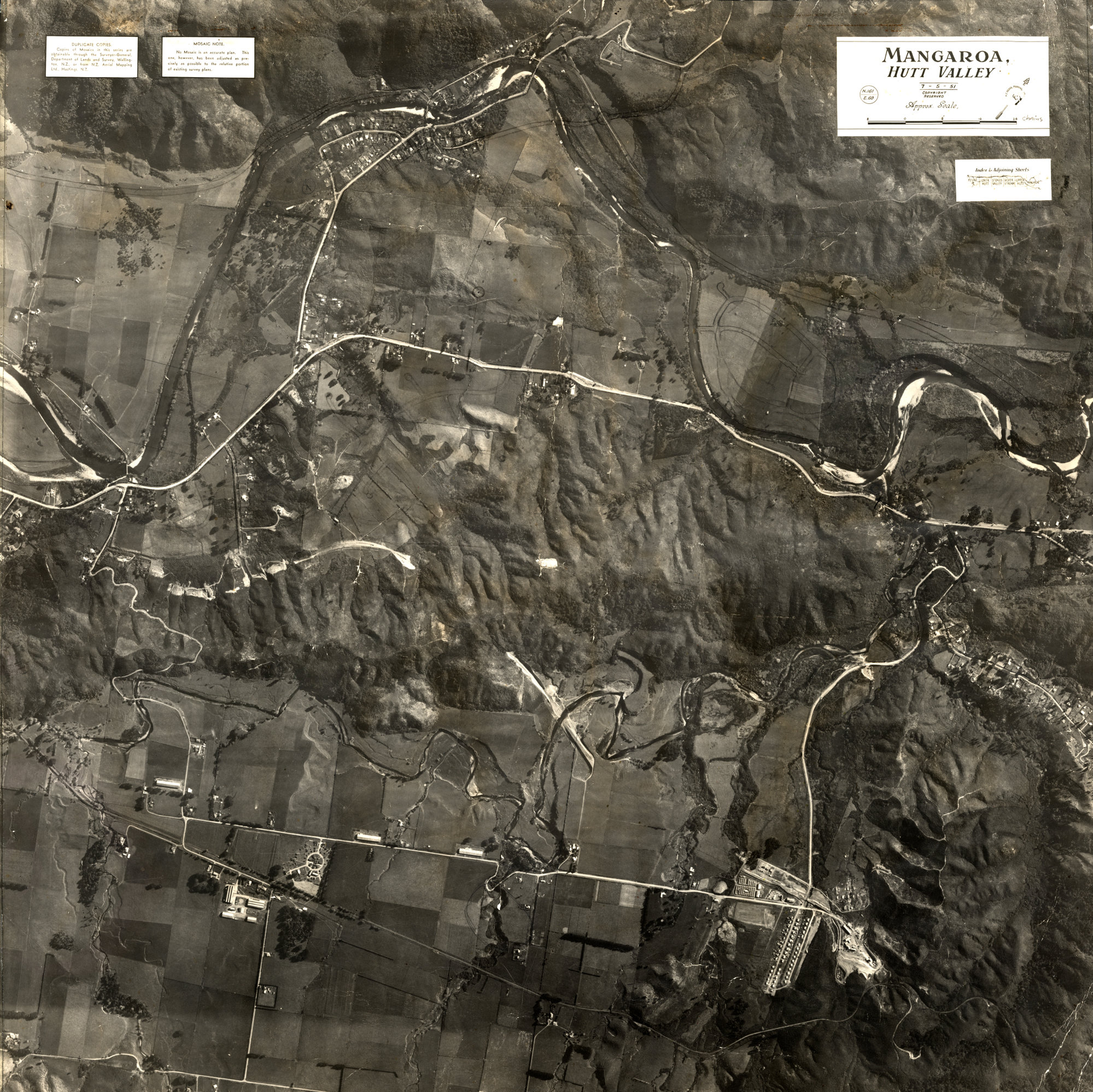 Aerial map 1951 3; Mangaroa.