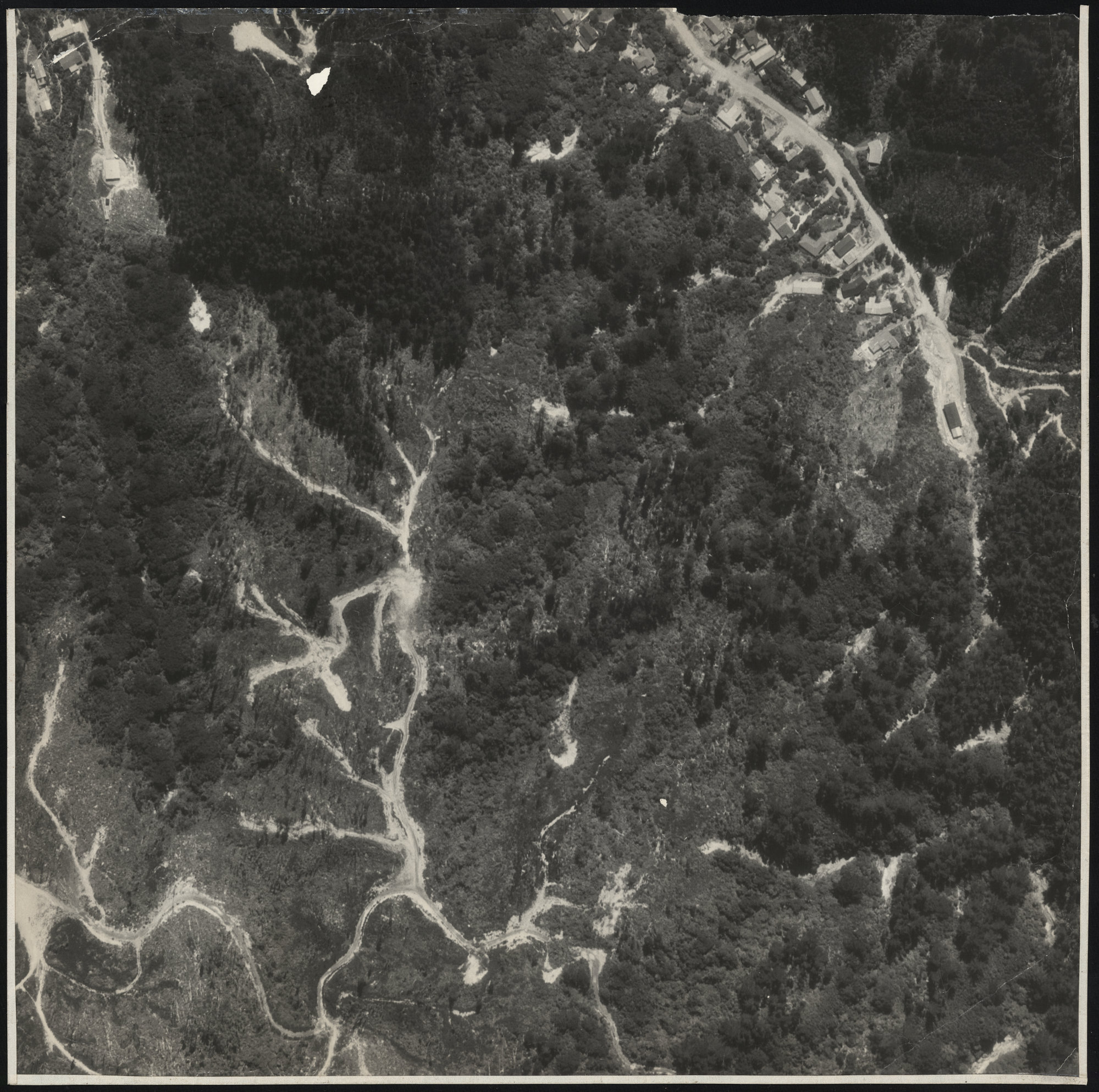 Aerial map 1977; Pinehaven; large buildings in left hand corner from Wyndham Road] P7-18-66