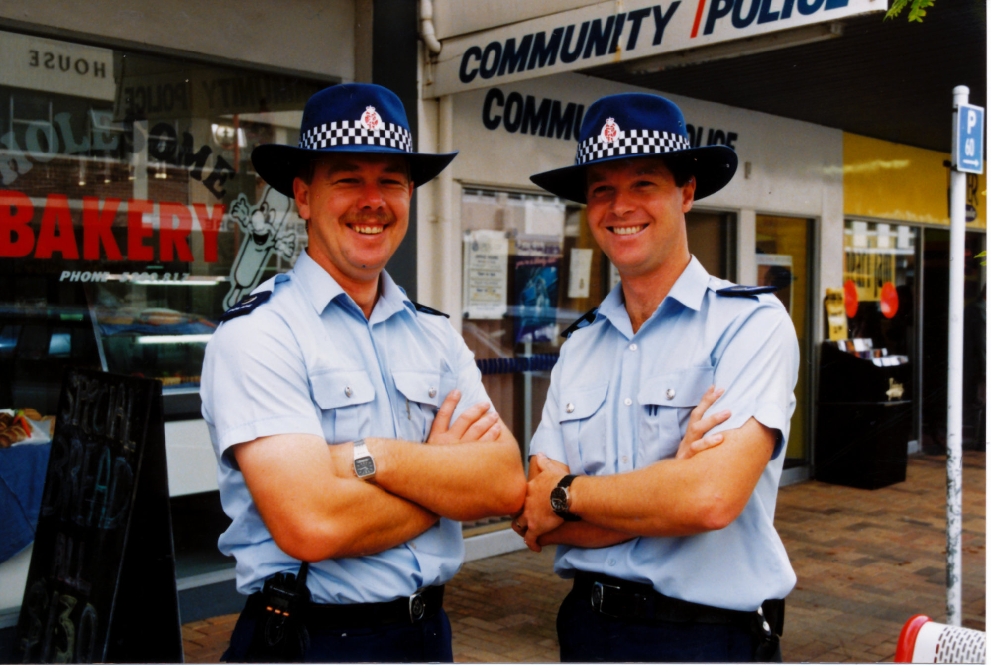 Police; new ('akubra') hats adopted; Community Constables Kerry Fenton, Mark Fink.