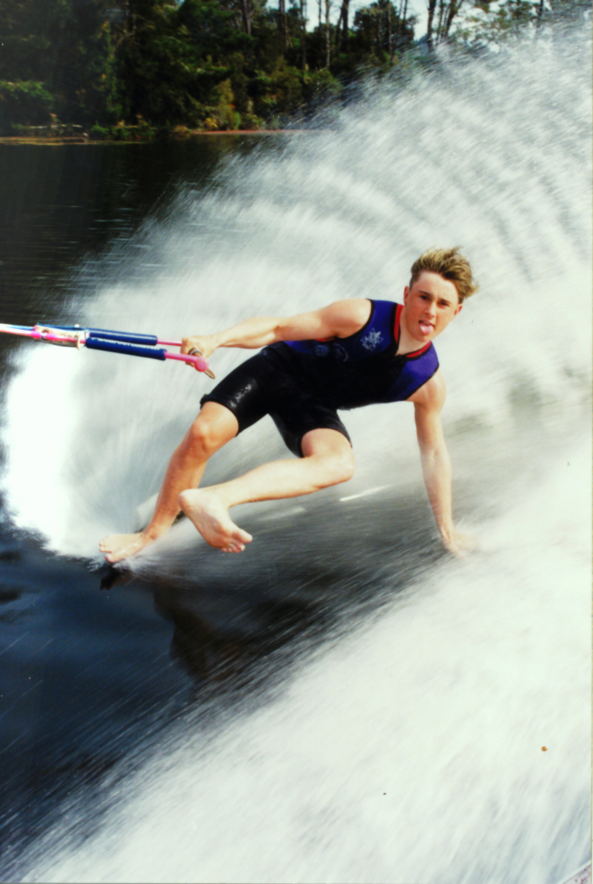 Water skiing; barefoot skier Jason MacArthur; ranked No. 1 , junior, world-wide.