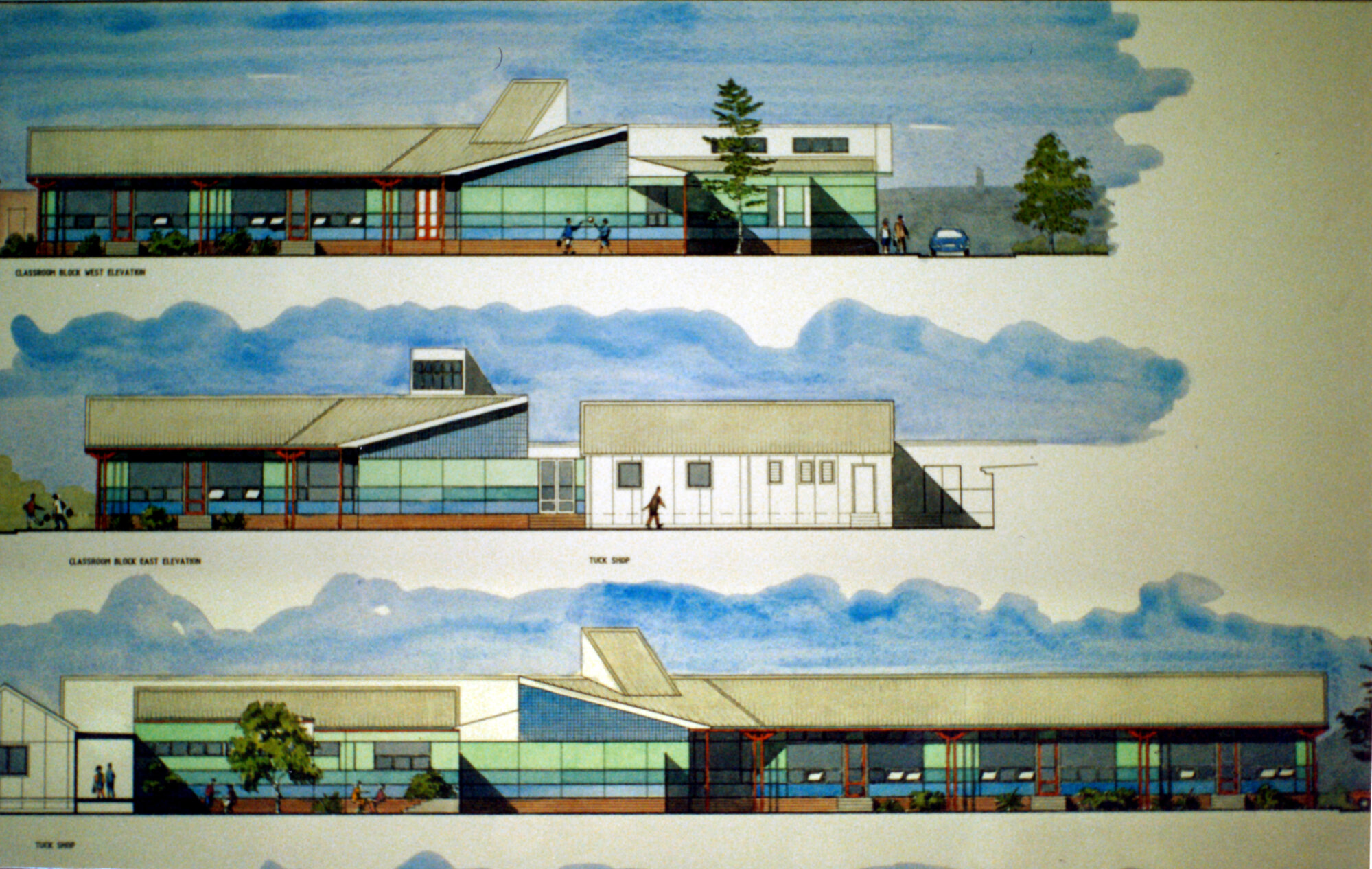 Heretaunga College buildings; elevations of buildings to replace those destroyed November 1994.