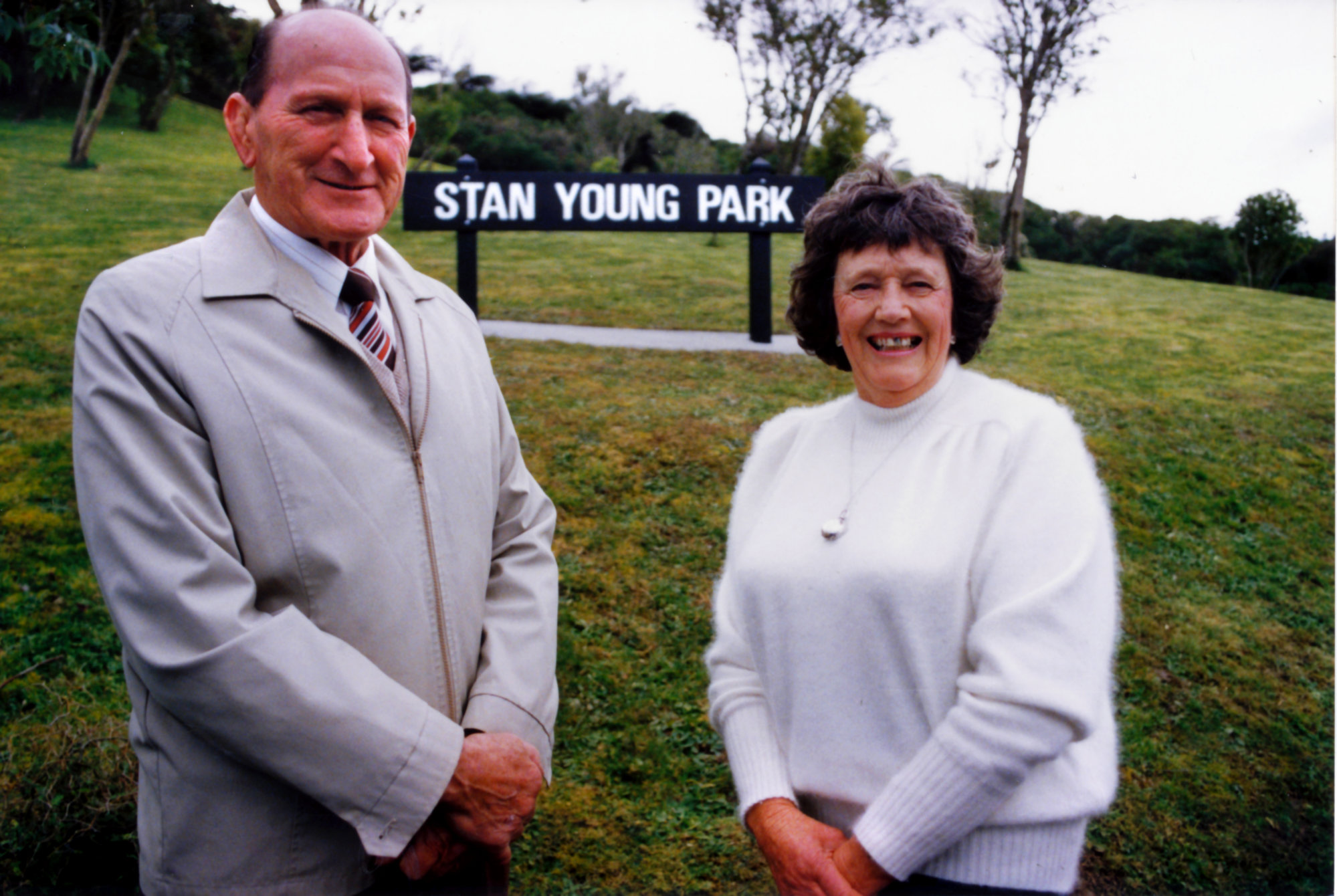 Stan and Isobel Young create park at Alleyne Court.
