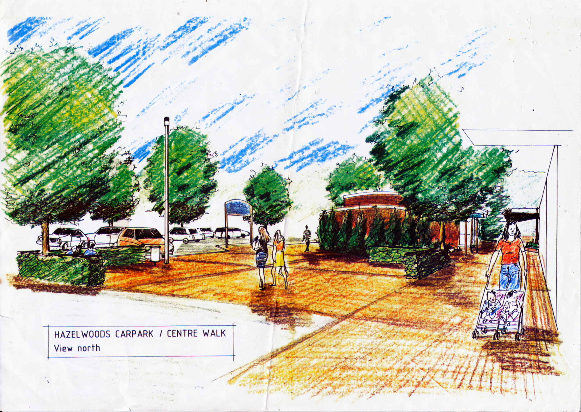 Centre Walk; proposed improvements (lighting, paving, drainage, signage, planting).