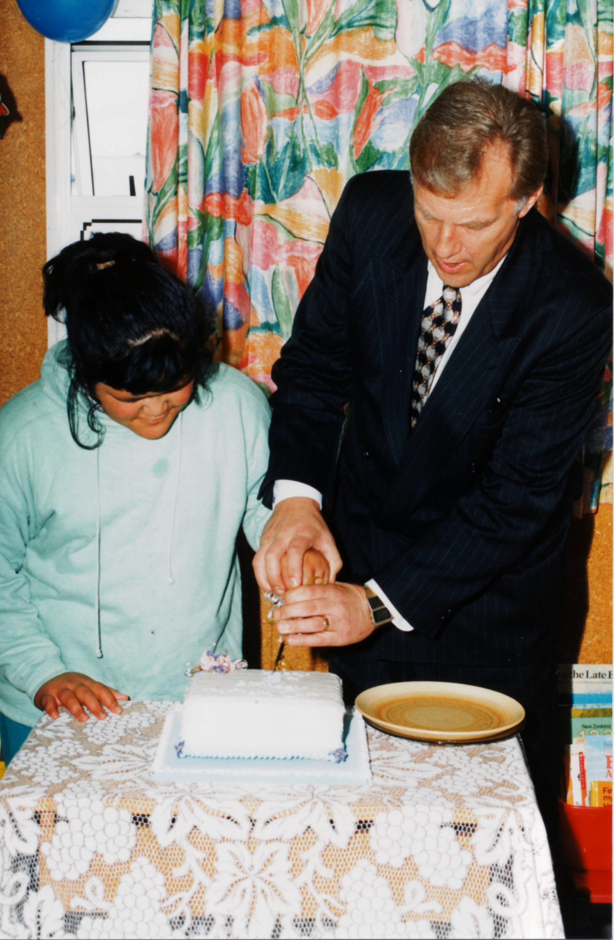 Trentham School; fifth anniversary, Room 12; Mahinarangi Adams, Roger McLay