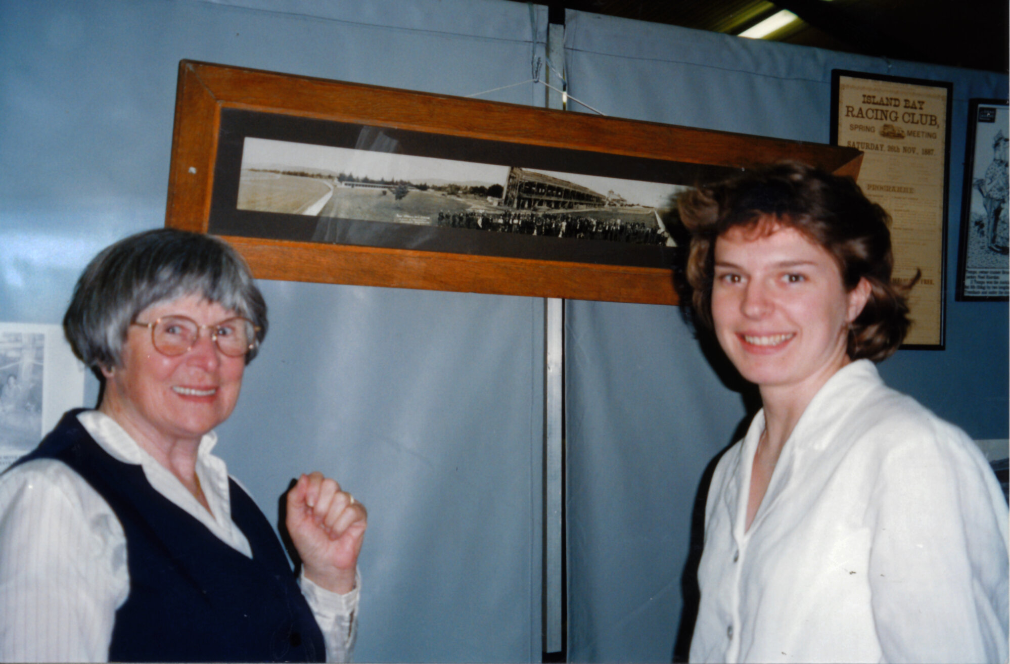Clark's Accountancy 50th-anniversary exhibition; Thelma Baldwin, Sharee Christensen.