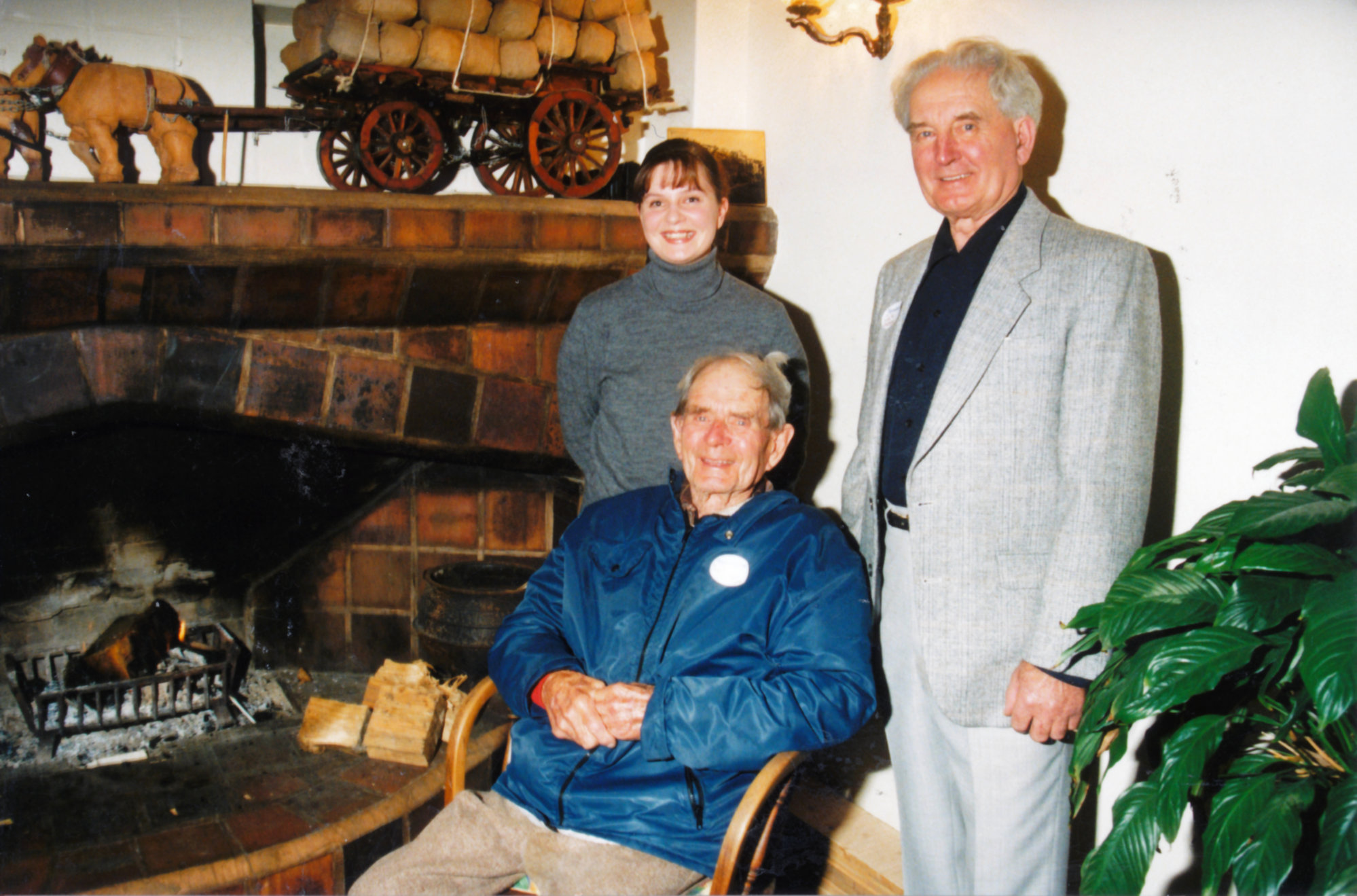 Rex Chapman-Taylor, son Jack, grand-daughter Justine Askew, in Brentwood Manor.