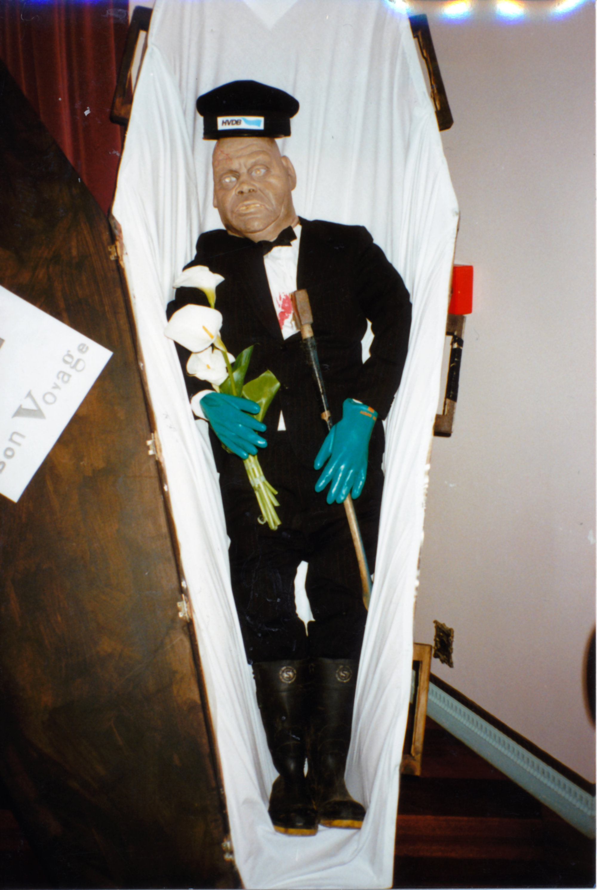 Hutt Valley Drainage Board; effigy at Wallaceville House 'wake'.