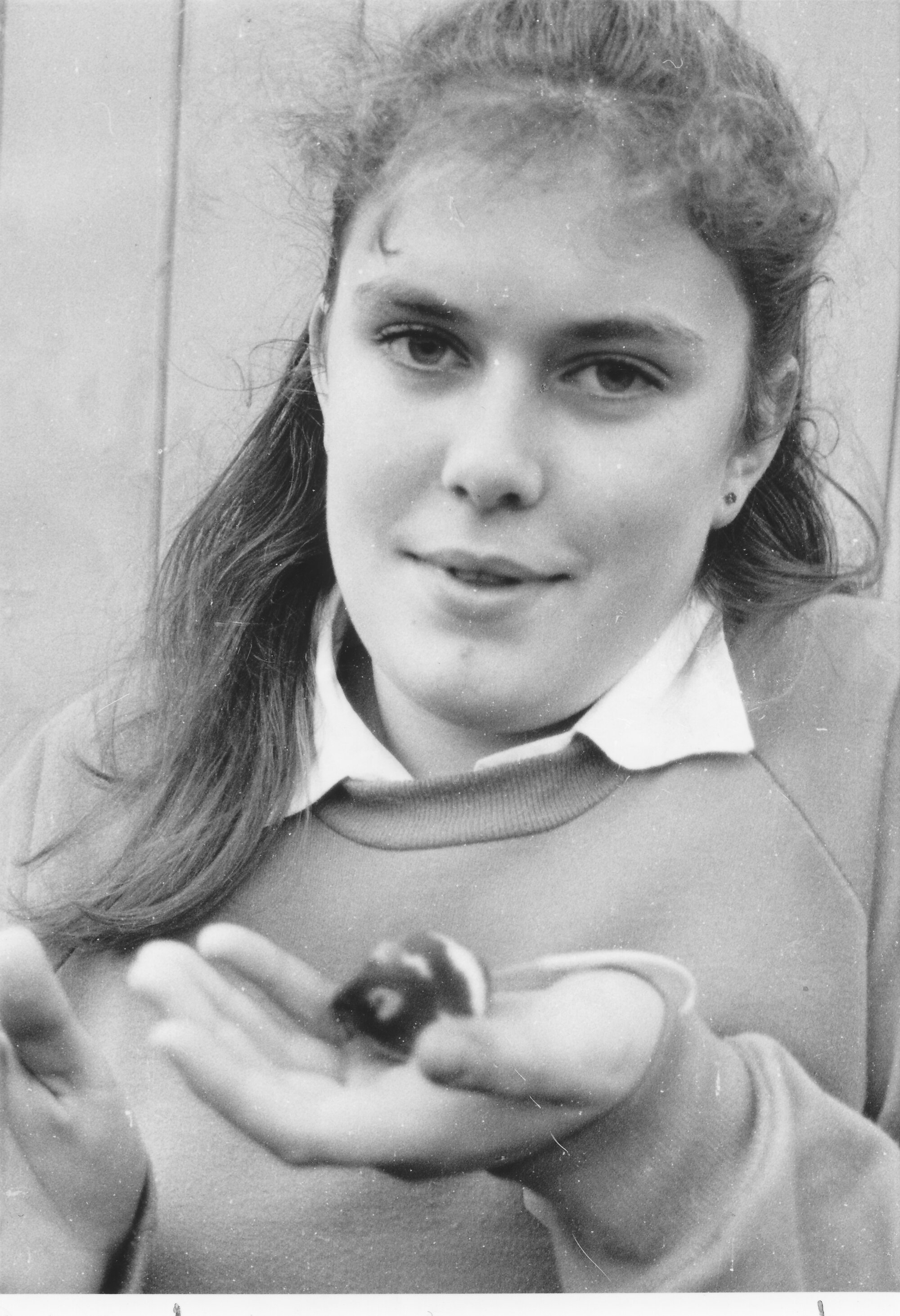 Upper Hutt College student; Rachel Evans, third-former, testing effects of diet on mice.