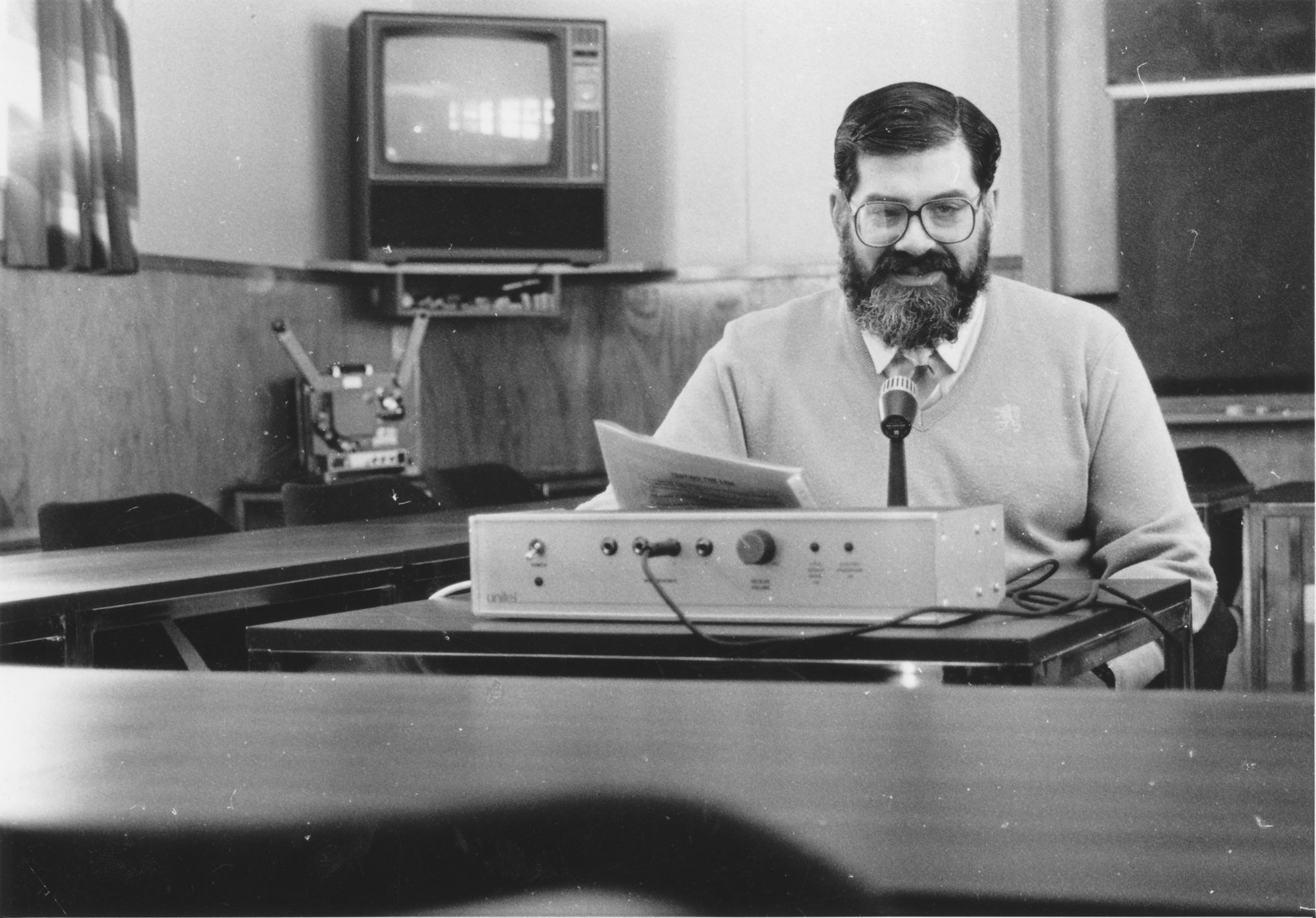 Central Institute of Technology staff; occupational-therapy tutor Sreve Braunstein in teleconferencing studio.