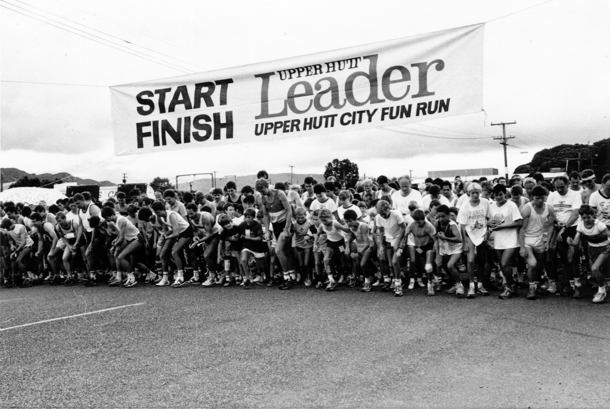 Fun run start, 1987, Maidstone Park.