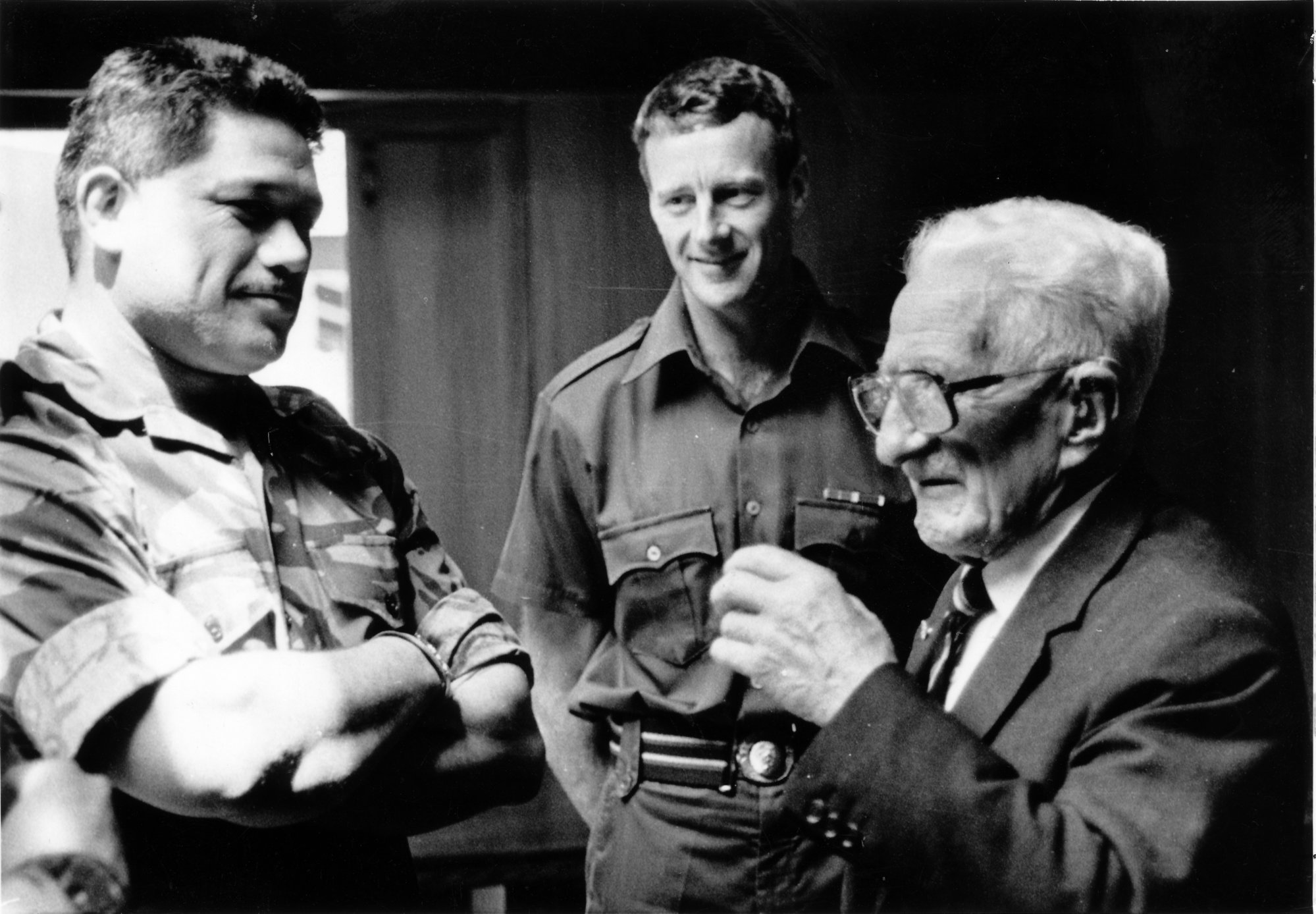 Brigadier Frank Hunt, 98, visits Trentham Camp.