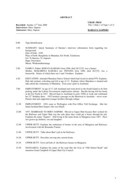 Supporting material: Hariata Jaspers oral history interview abstract