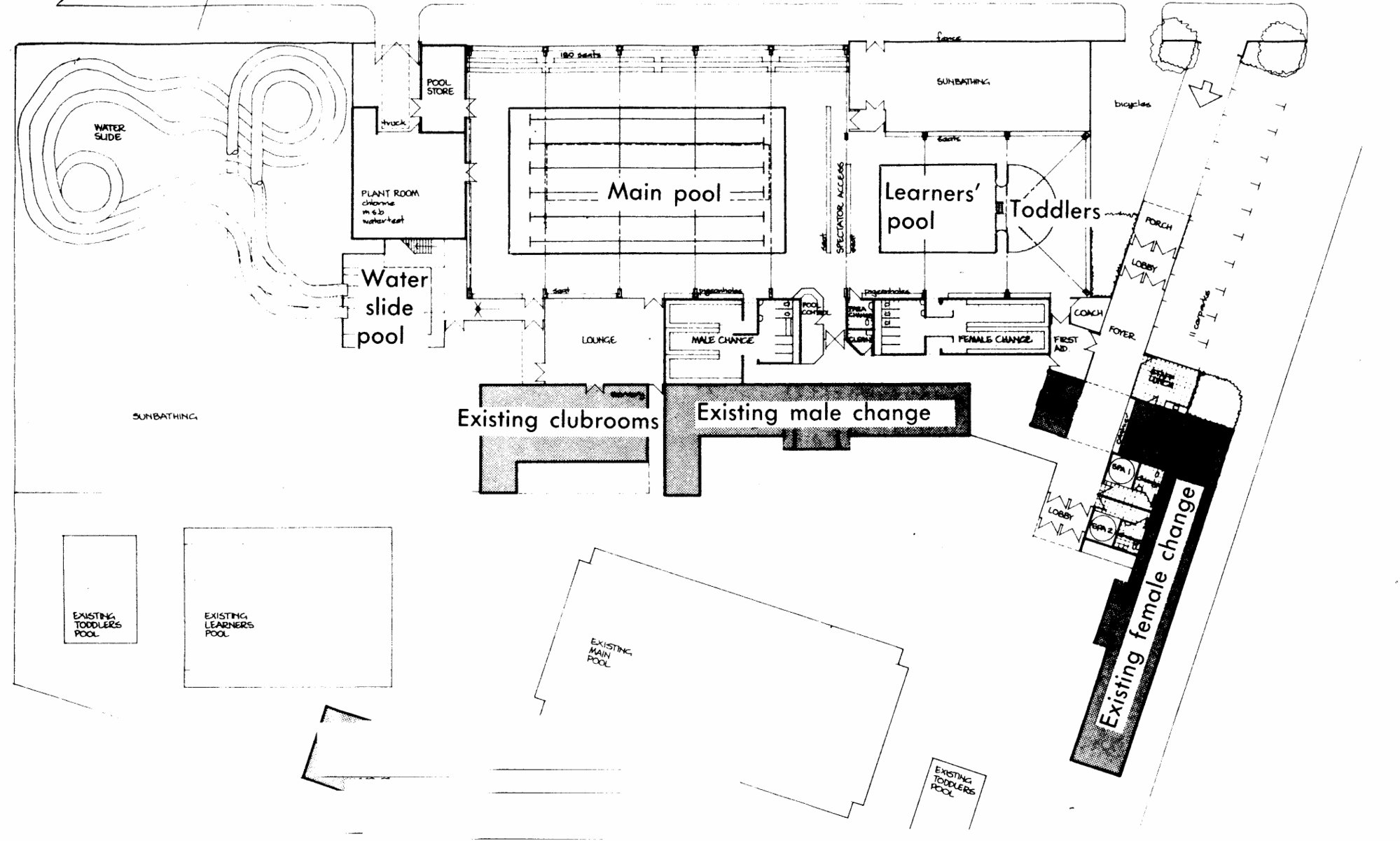 Maidstone Pool; proposal for enclosure and additions