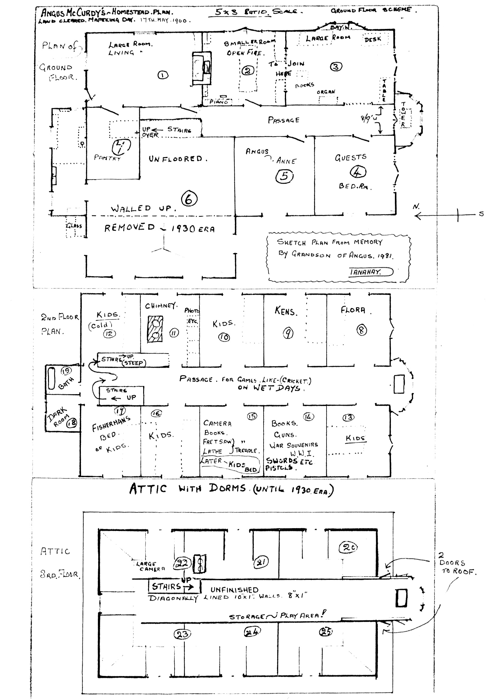 McCurdy's Castle; floor plans, 1981