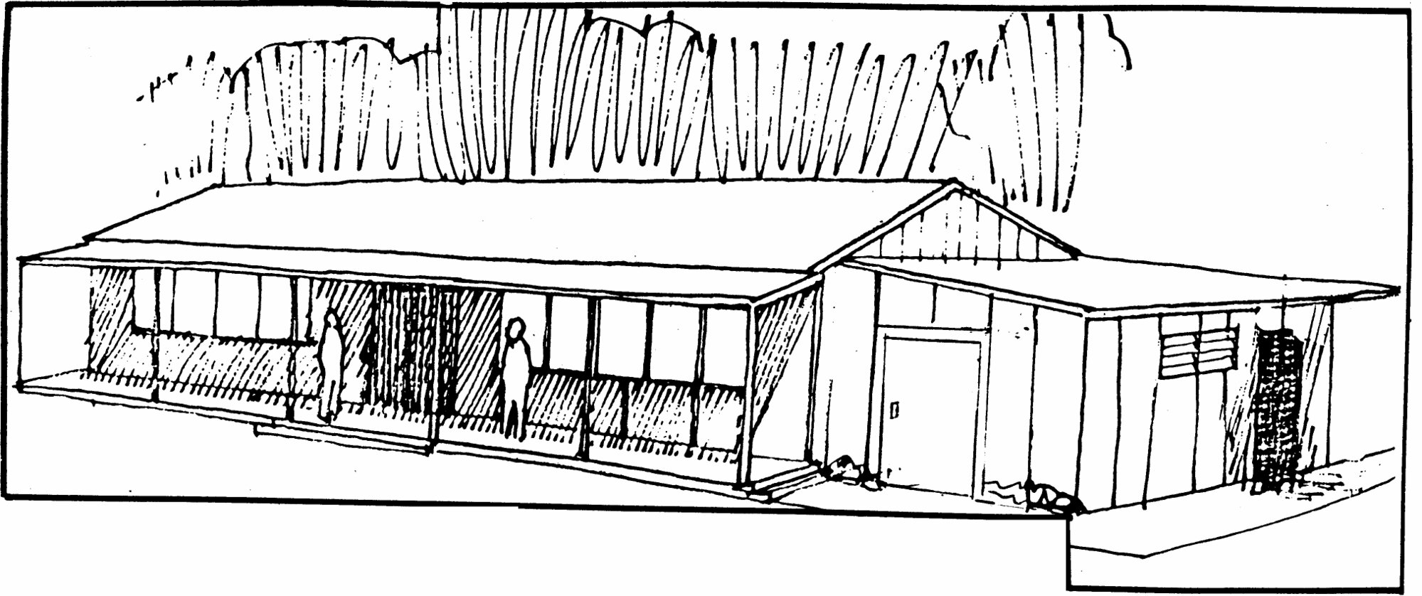 Trentham Memorial Park; Sports Association building; cricket, harriers, and walkers; architect's drawing. 