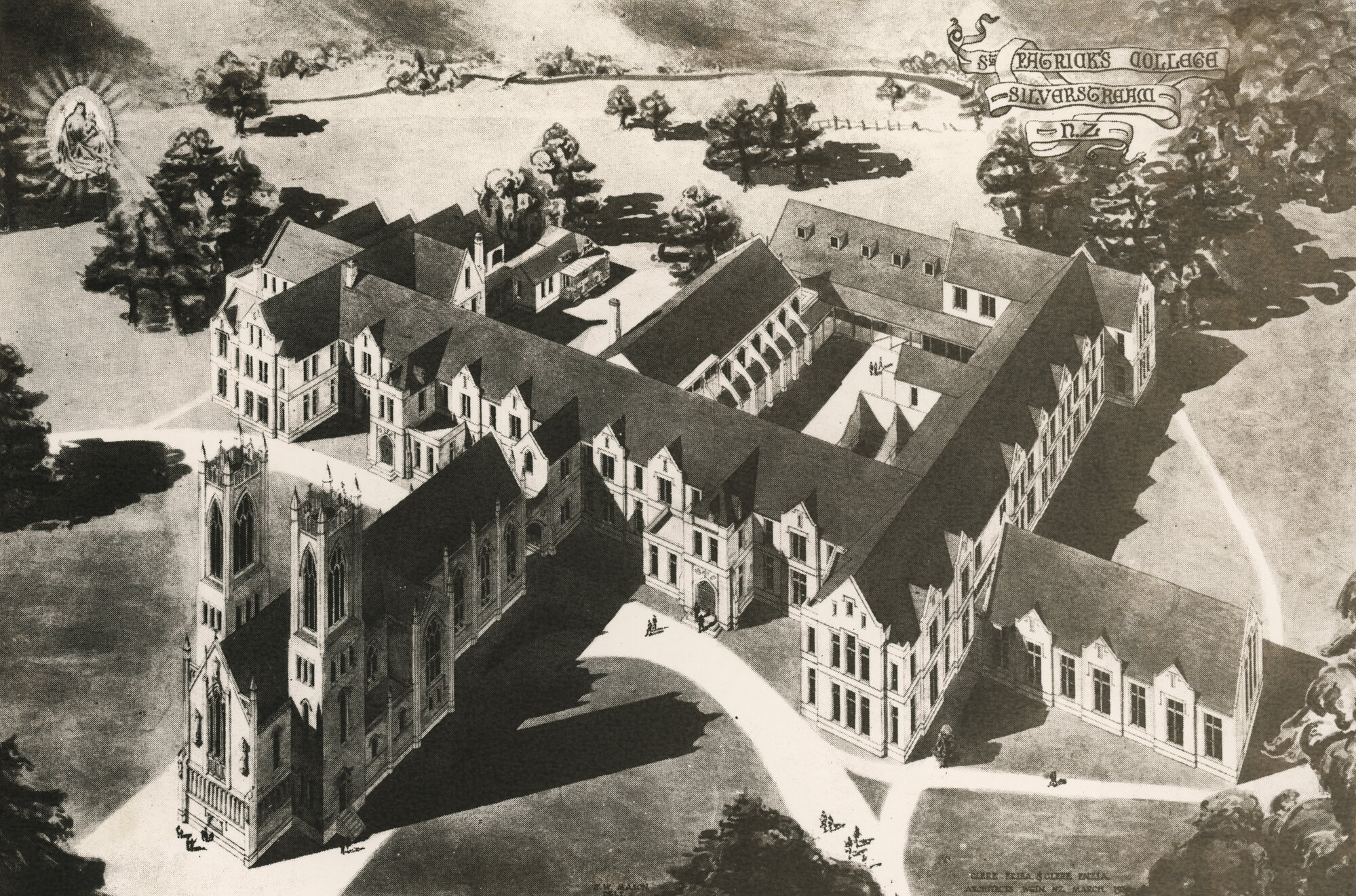 St Patrick's College; sketch of the proposed building.