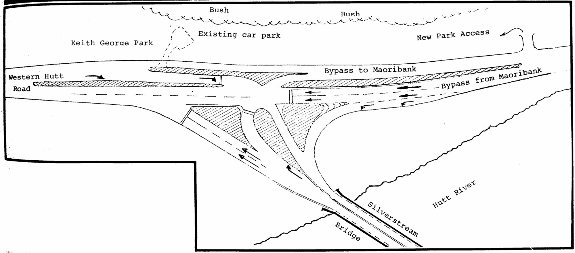 River Road plan 1984; Silverstream junction design drawing.
