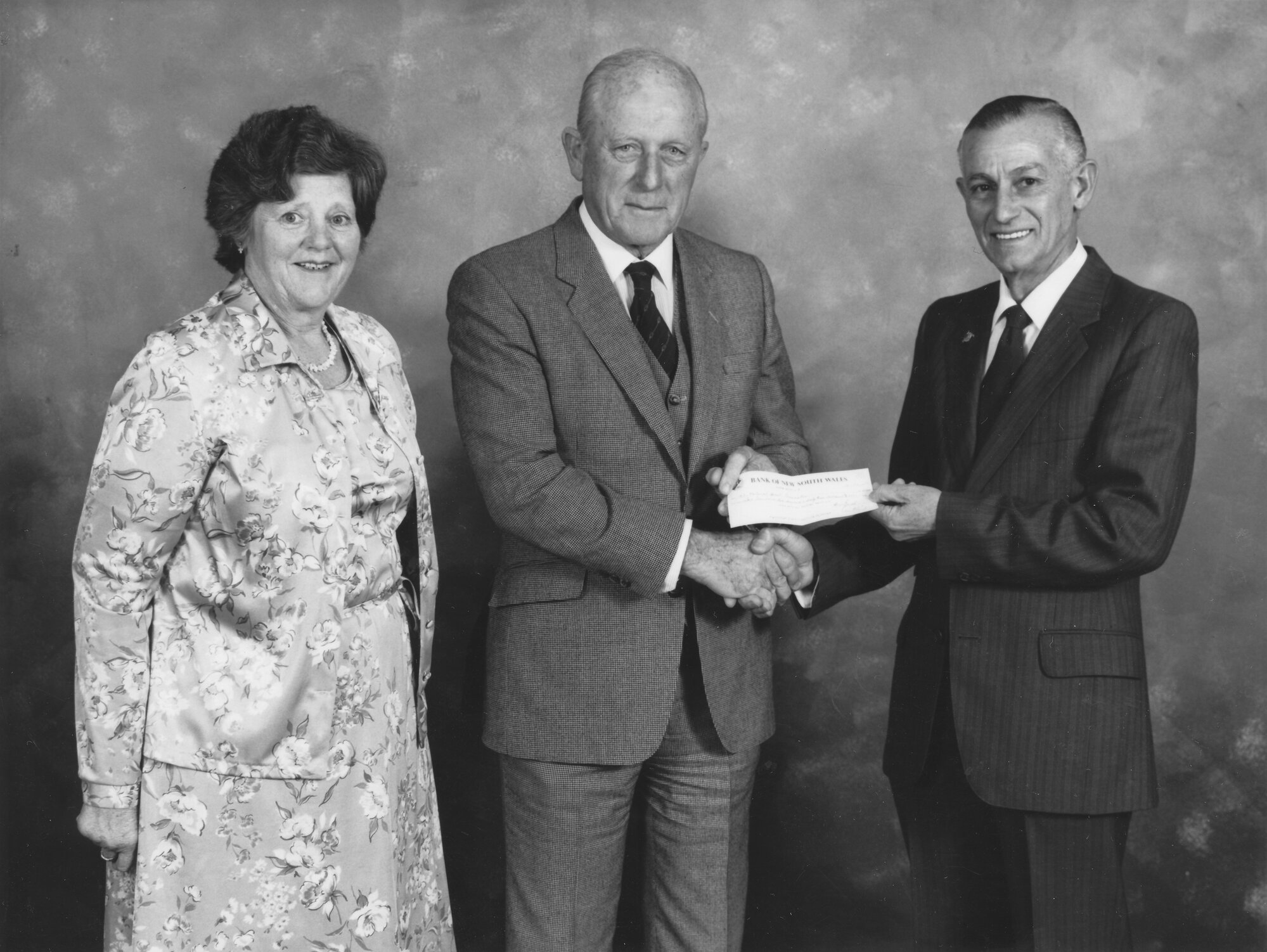 RSA president Tom Mereu, right, presents Heart Foundation's Jock Connolly with $2263, raised by sports charity day.