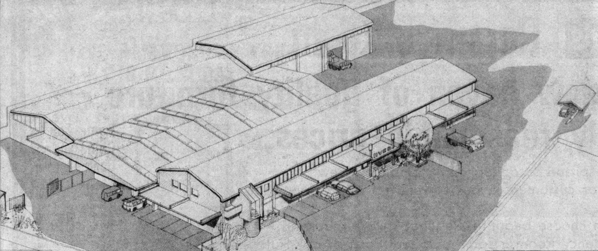 Hutt Valley Energy Board depot, 18 Goodshed Road; architect's isometric view.