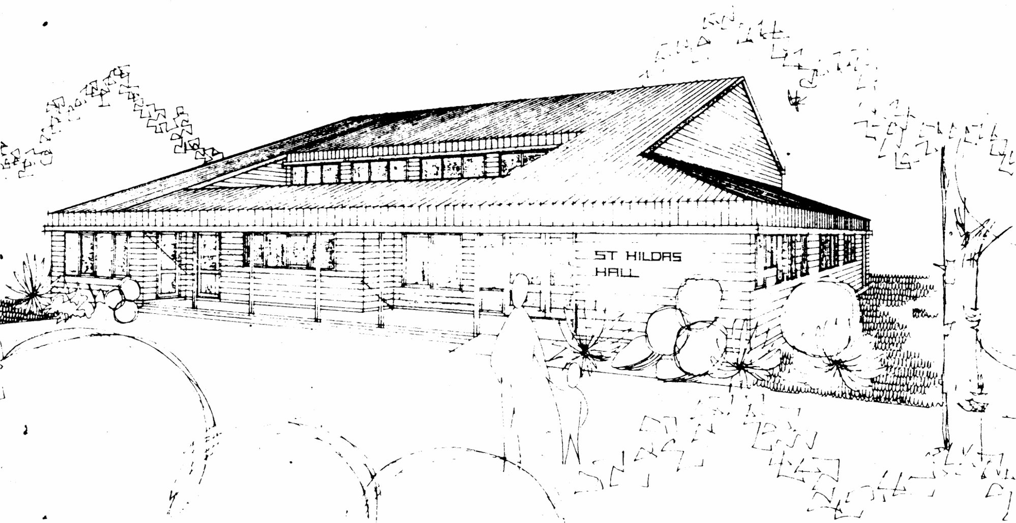 St Hilda's Anglican Church hall 1979, Cruickshank Road; architect's drawing of the new hall
