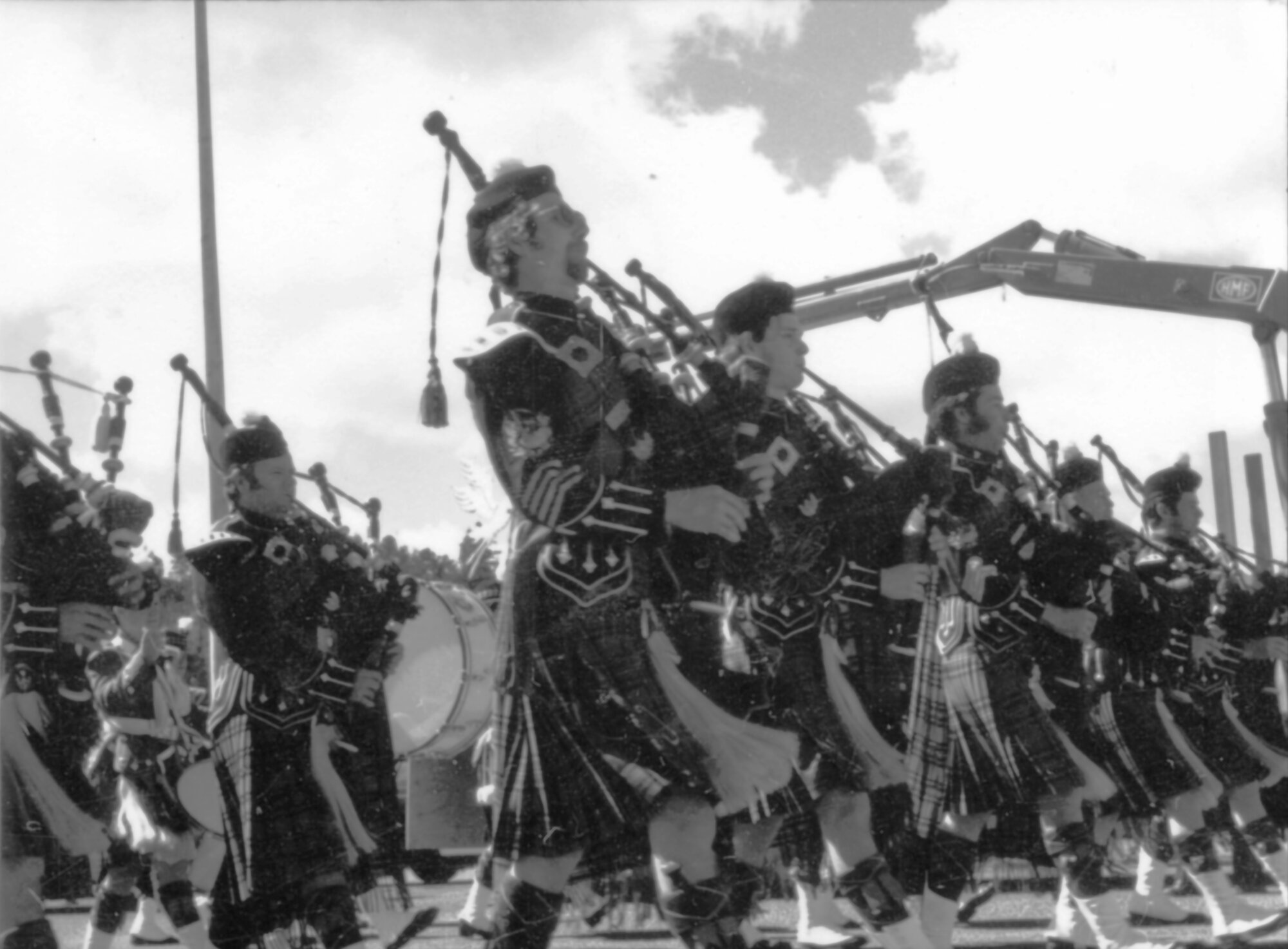 Christmas parade 1977; pipe band 3.