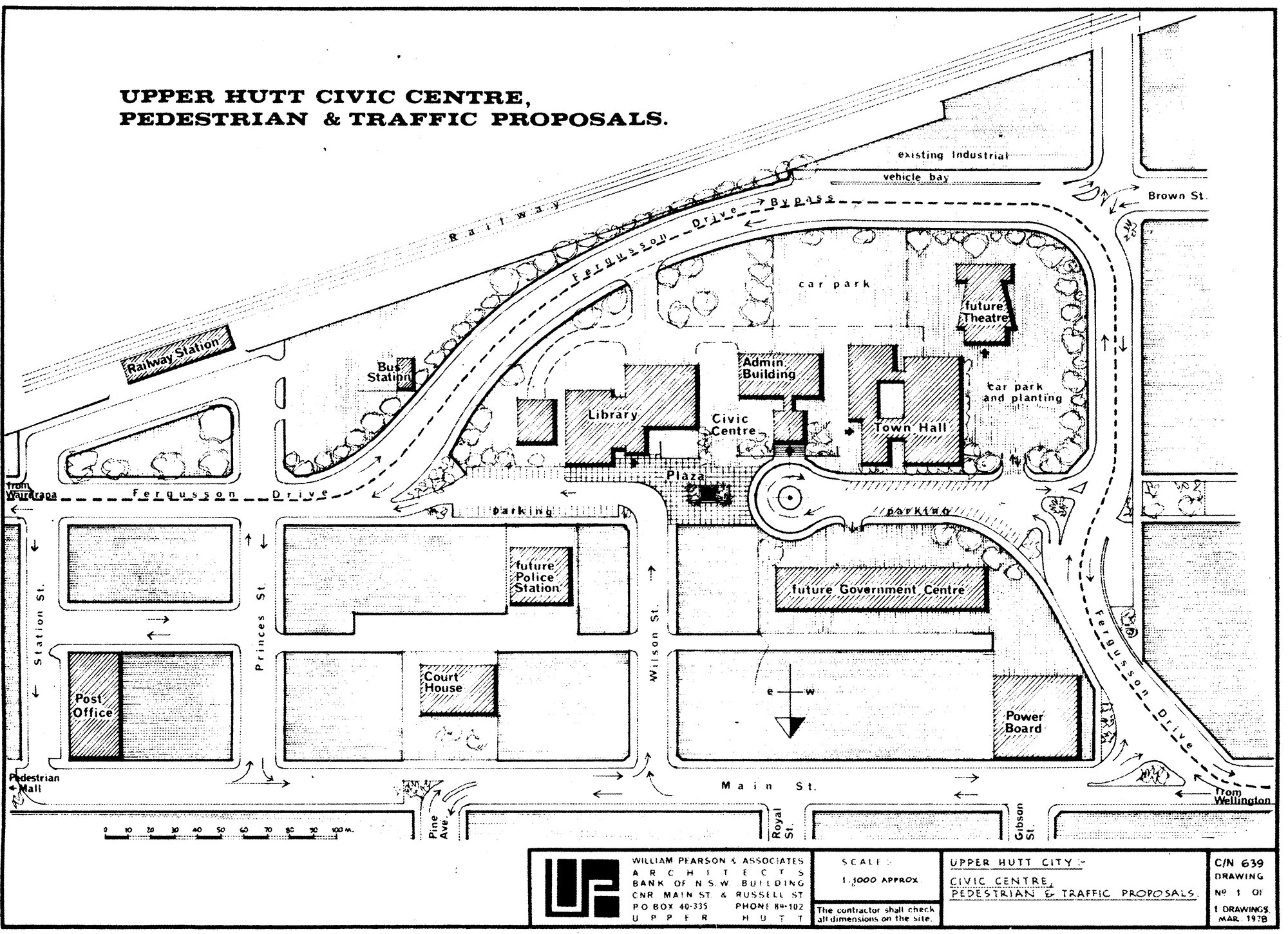 Traffic management 1978; Bill Pearson proposal to divert Fergusson Drive south of CBD.