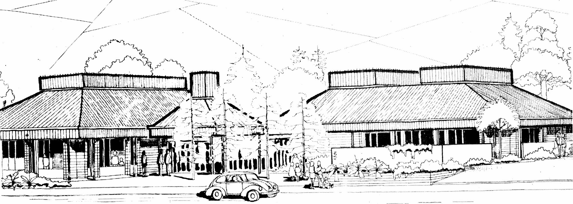 Library 4 proposal; architect's perspective drawing.