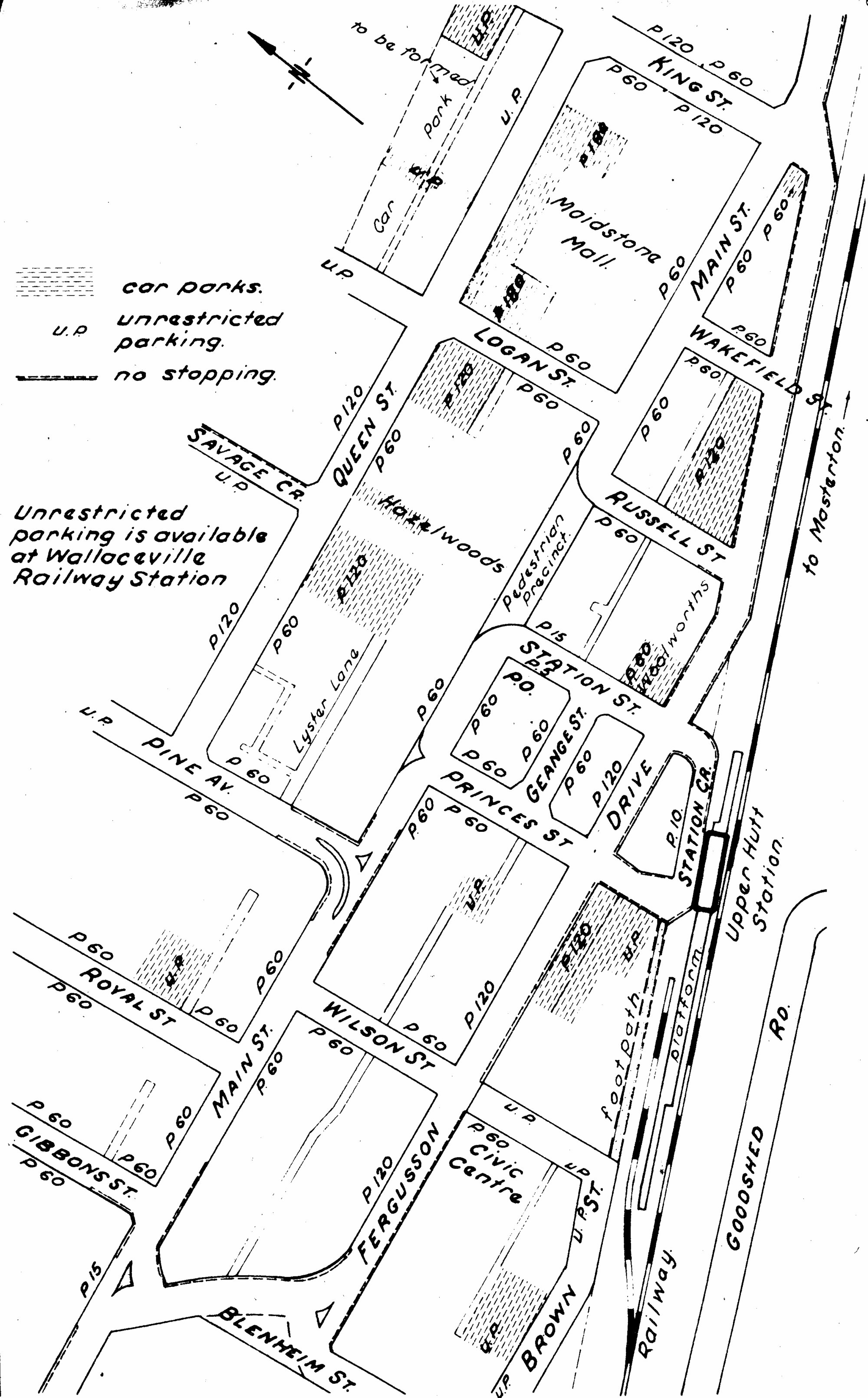 Traffic management 1975; parking availability in central business district.