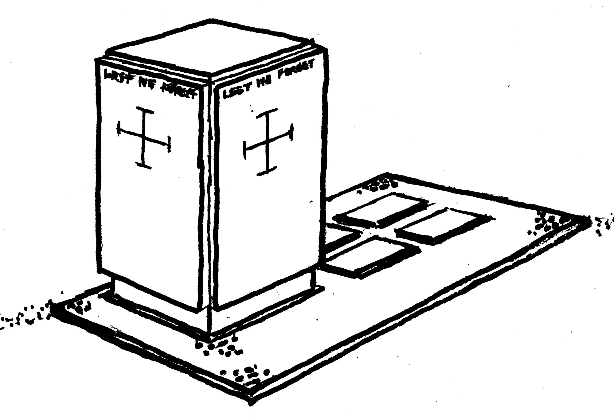 Civic Centre; new cenotaph; designer's drawing.