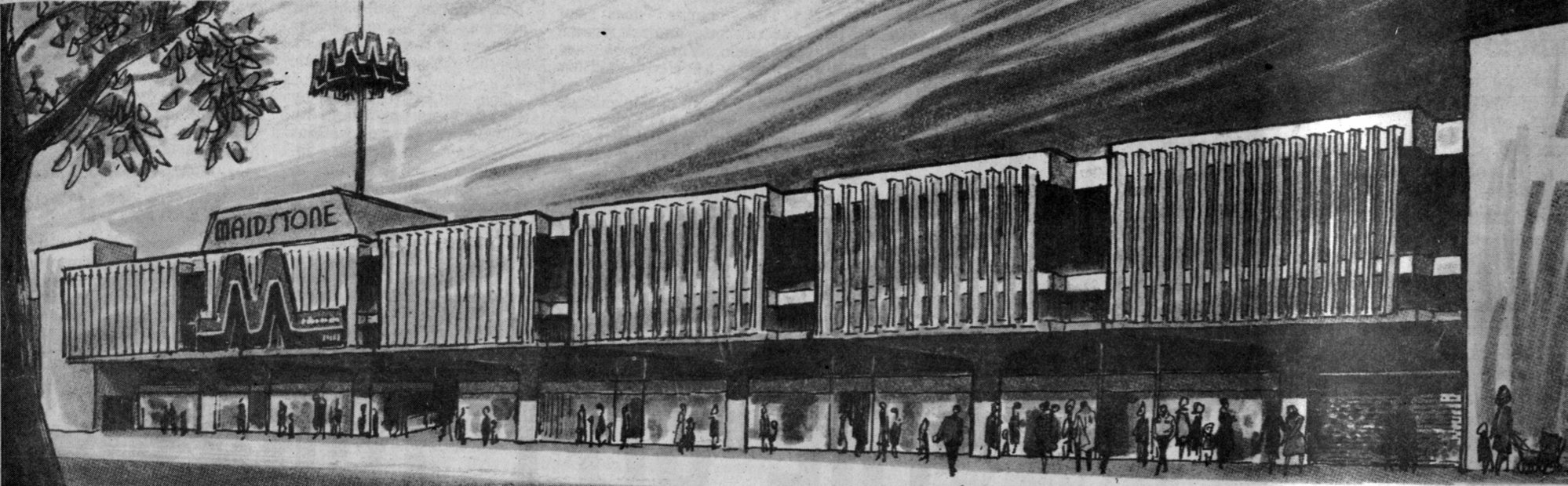 Maidstone Mall; drawing of frontage