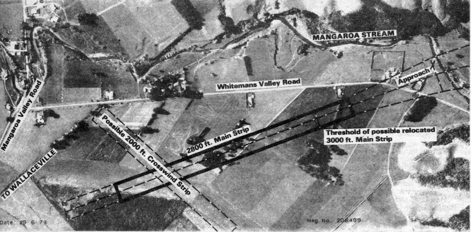 Whiteman's Valley; proposed airstrips 