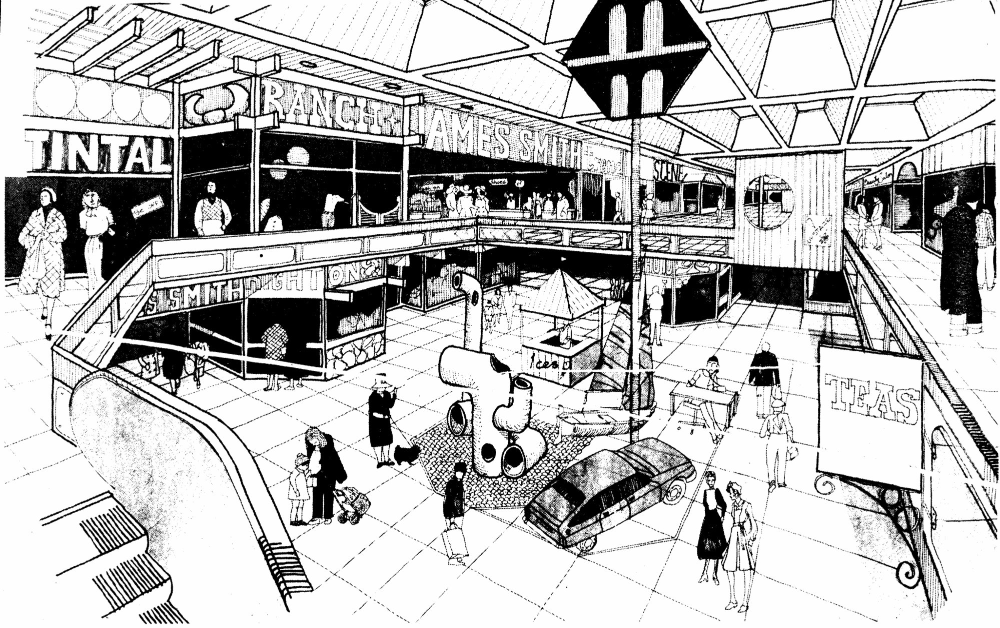 Maidstone Mall; original concept; drawing of interior