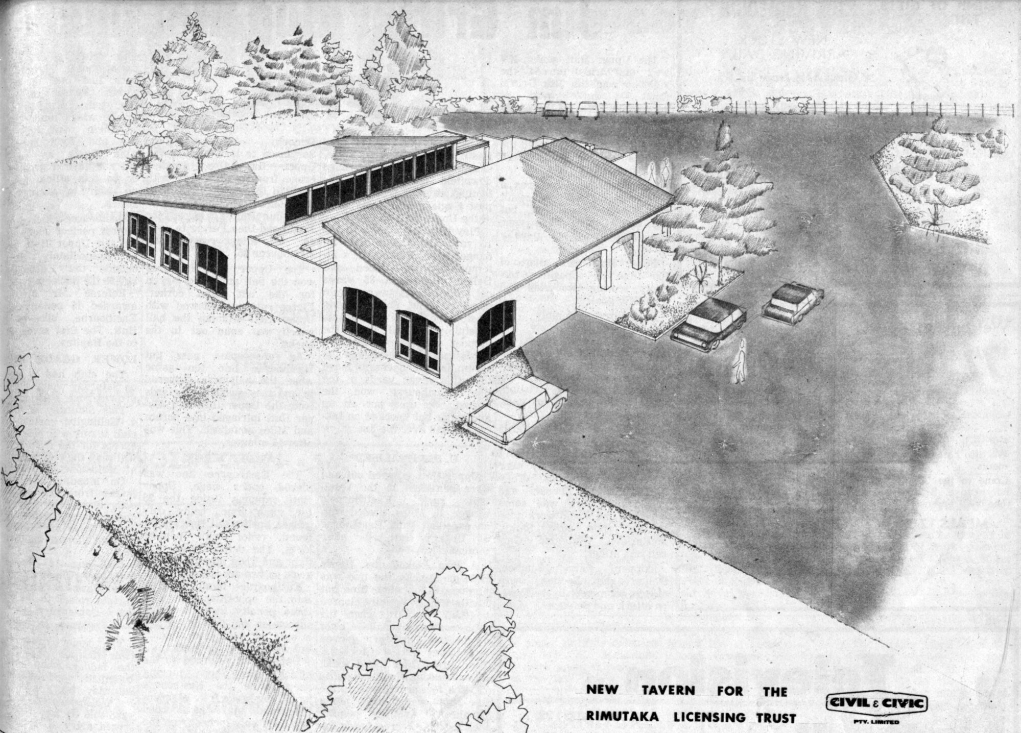 Rimutaka Tavern; architect's drawing, for the Rimutaka Licensing Trust