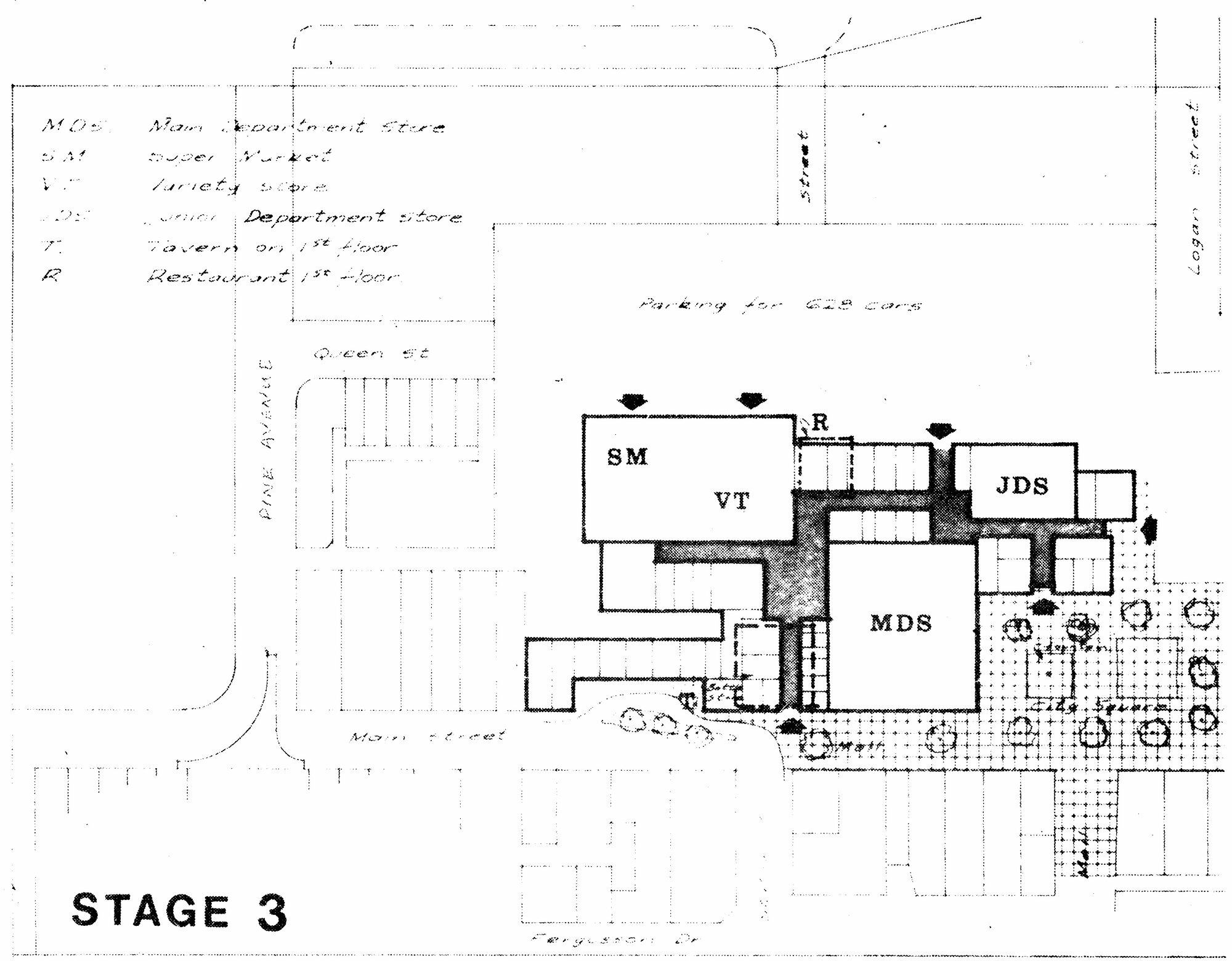 Town plan 1971; alternative retail proposal.