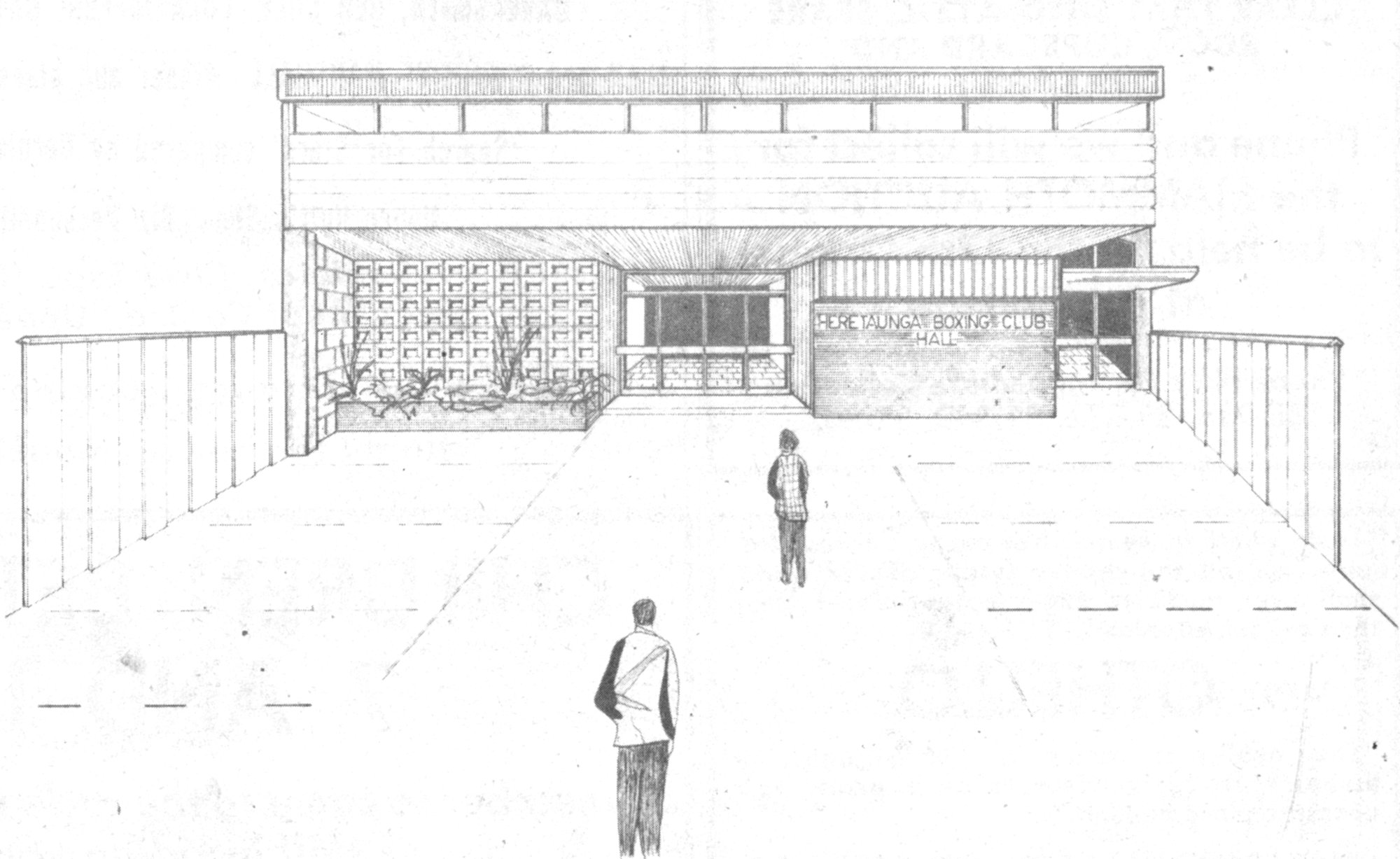 Heretaunga Boxing Club; proposed gymnasium; architect's drawing.