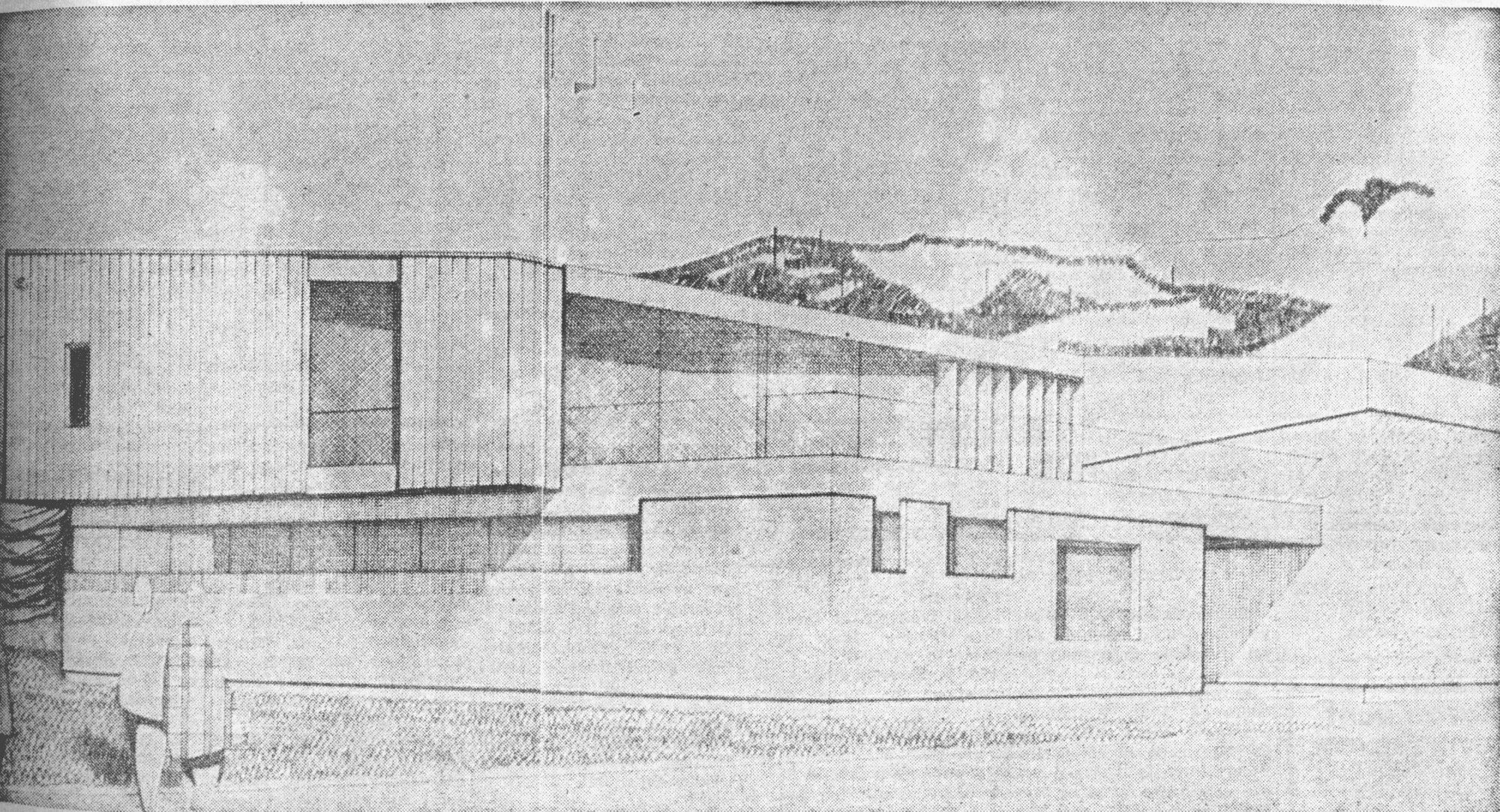 Squash Rackets Club; proposed building
