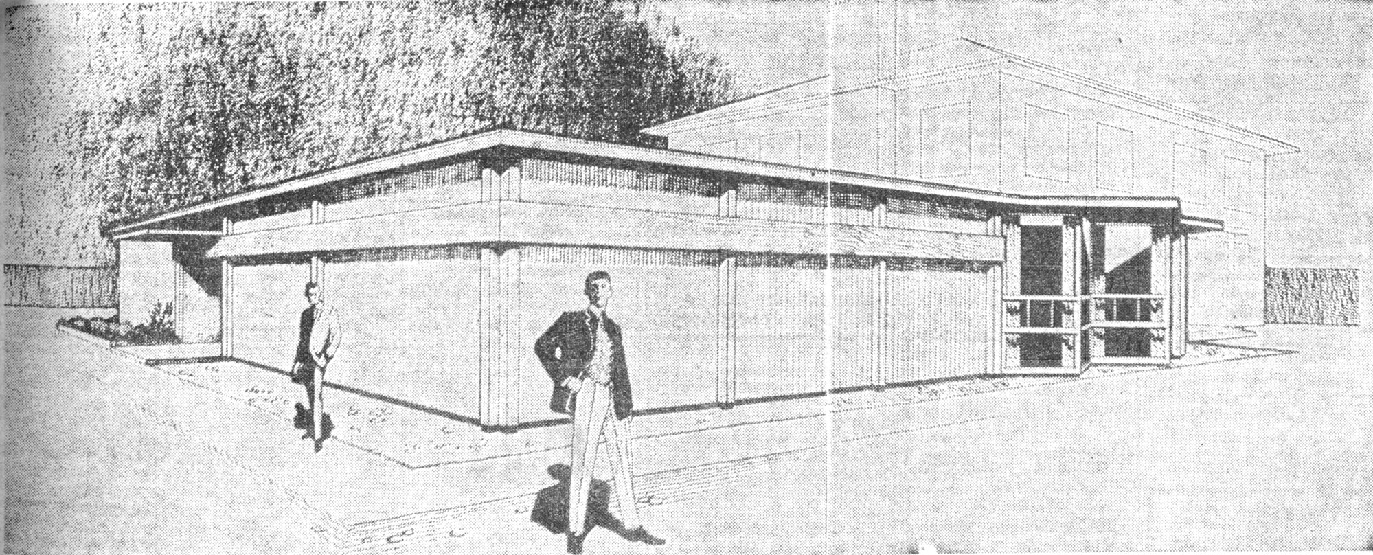 Upper Hutt Club; extension completed; architect's drawing.
