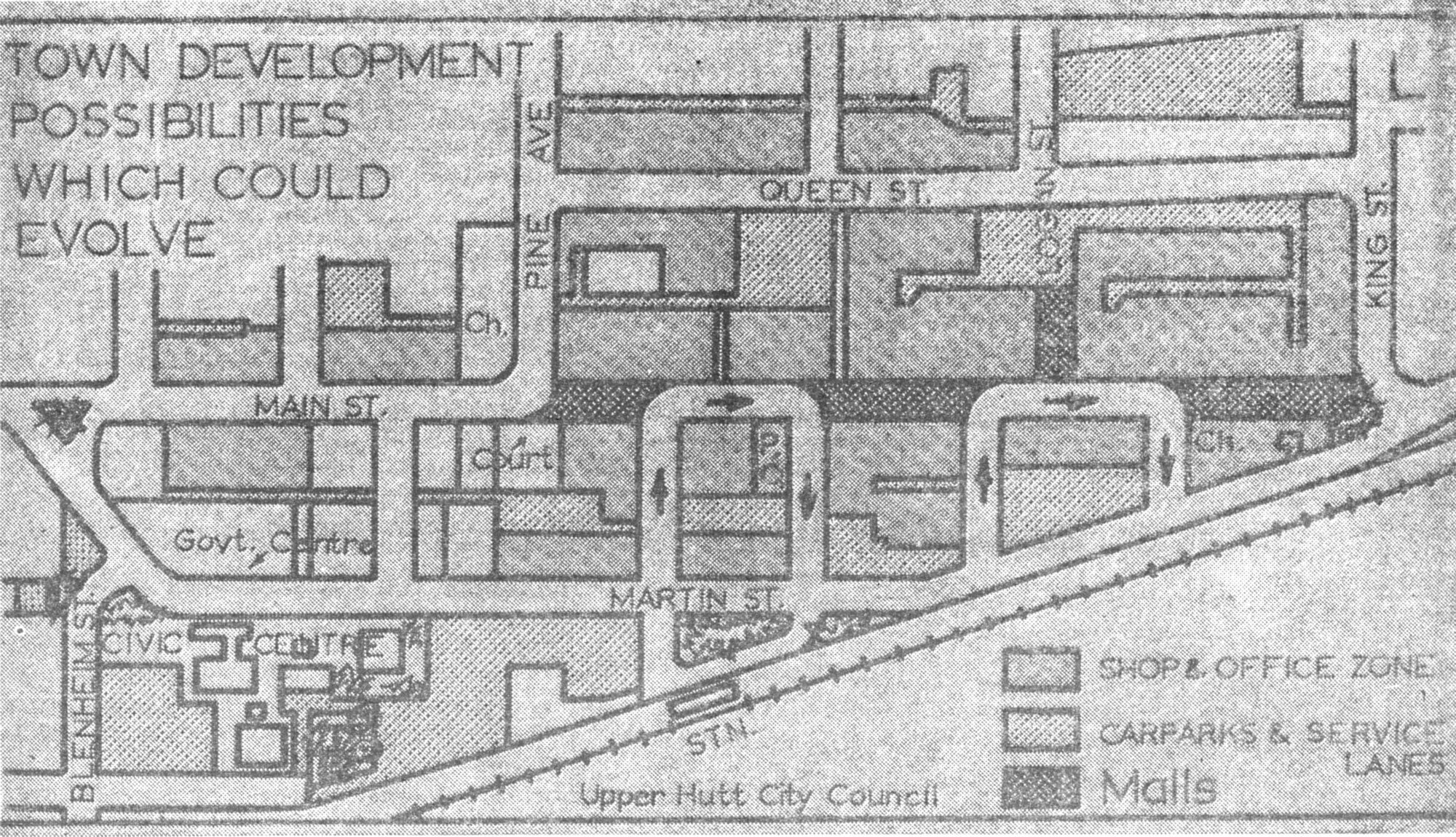 Traffic management 1968; non-statutory sketch plan from town plan