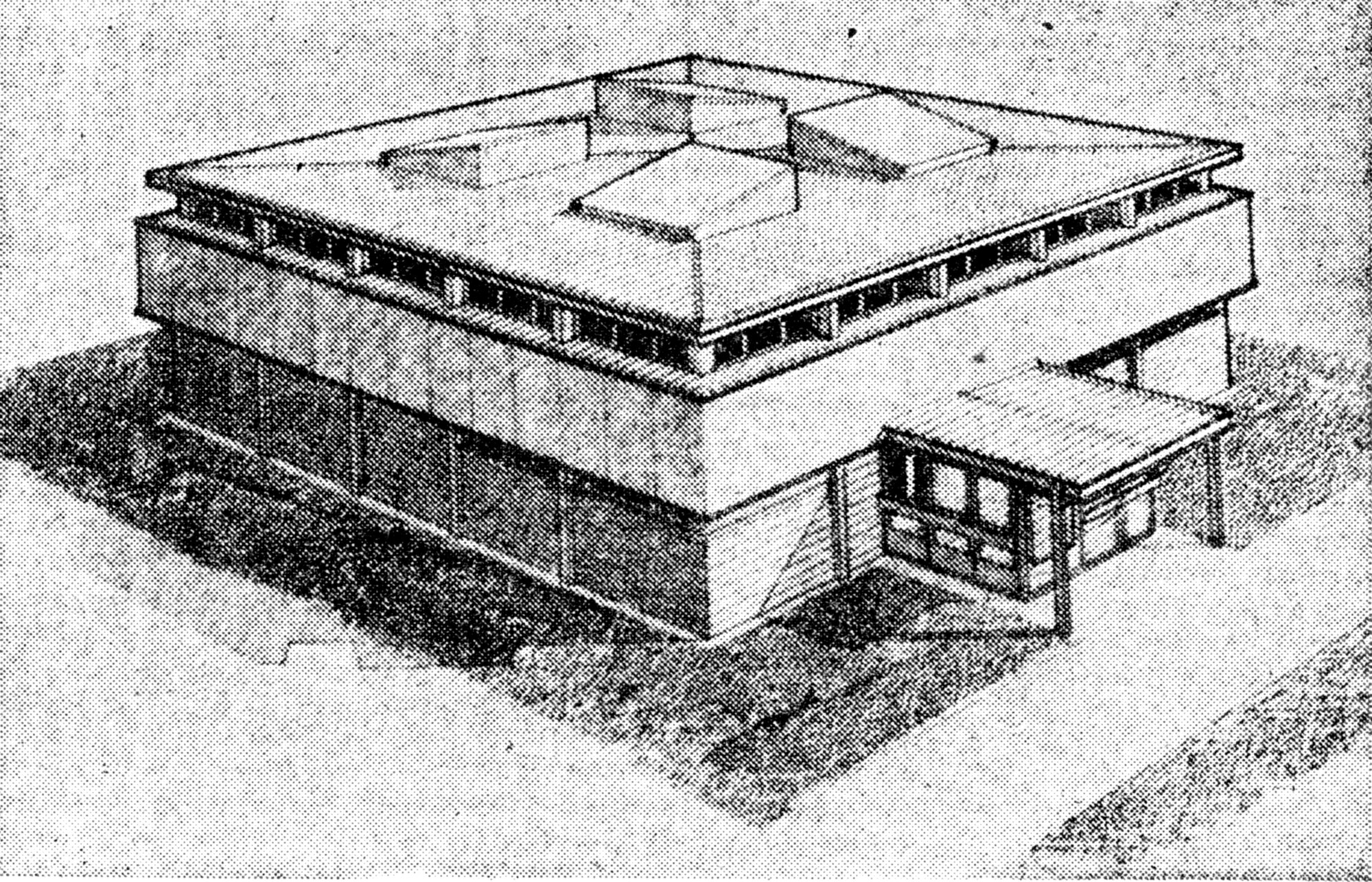 Upper Hutt College buildings 1967; library; architect's drawing
