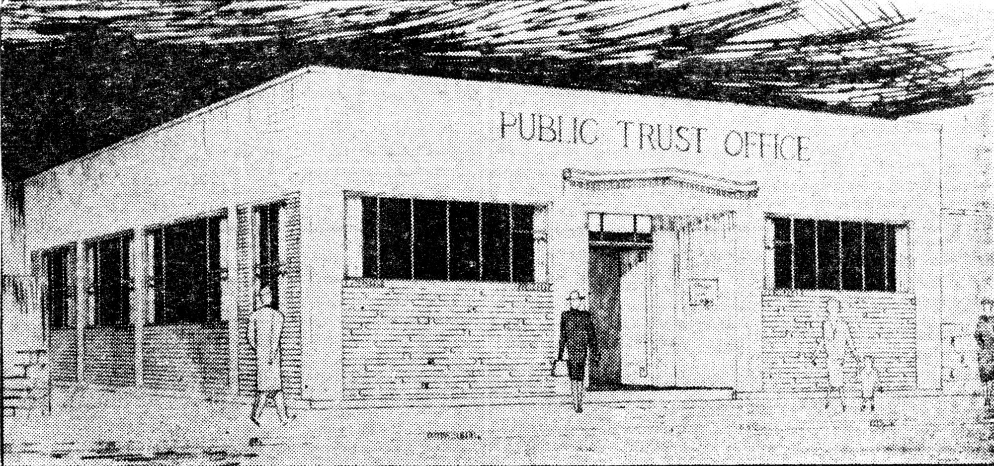 Gibbons Street, east side; No.  2; original Public Trust building; architect's drawing.
